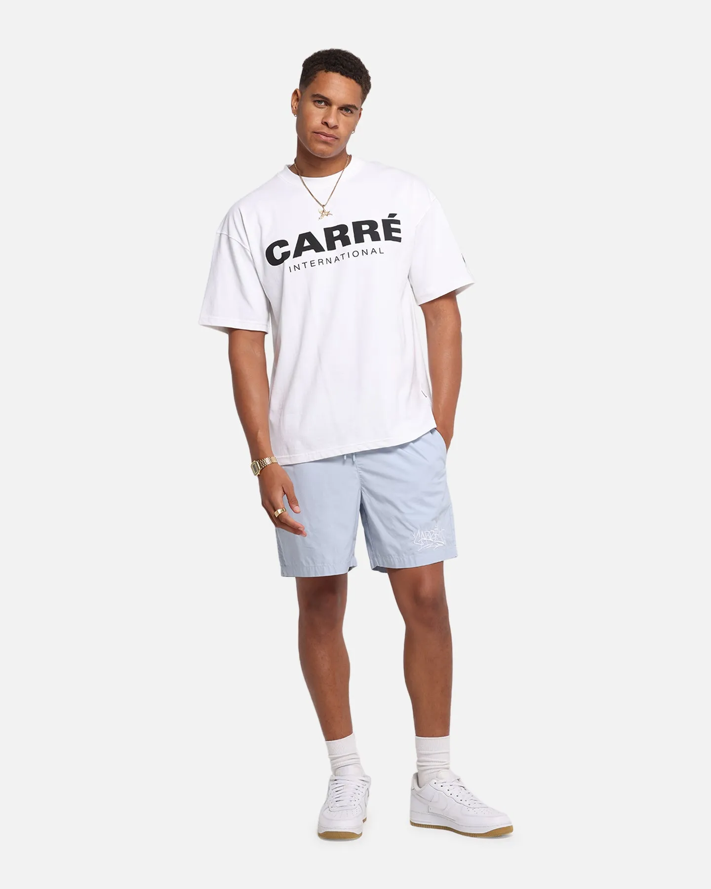 Carre Tagline Beach Shorts Dirty Blue Durable Waistband