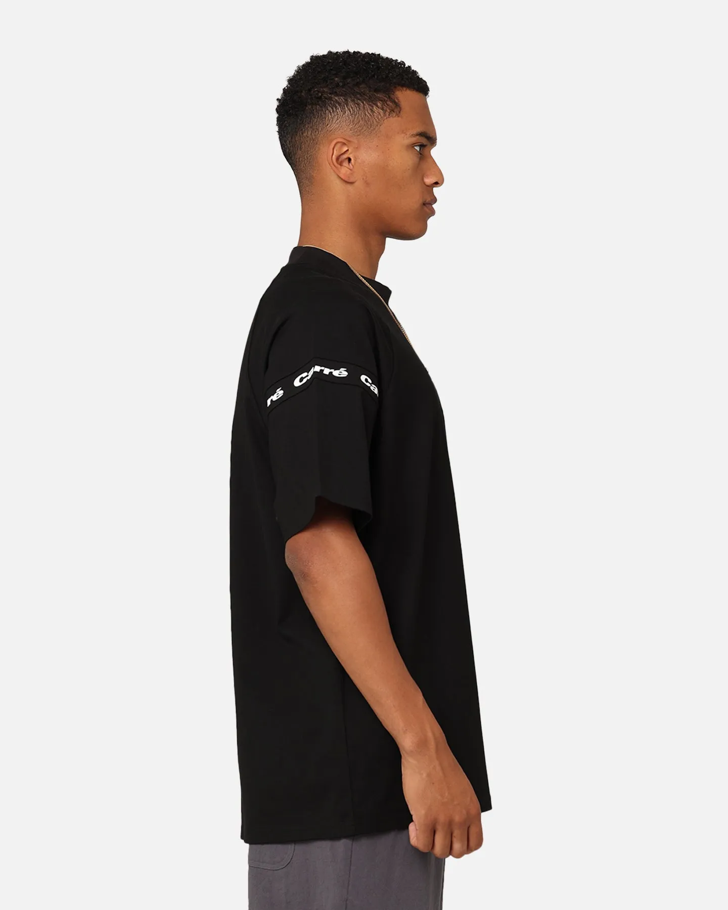 Soft Feel Carre Prime Oversized Raglan T-Shirt Black