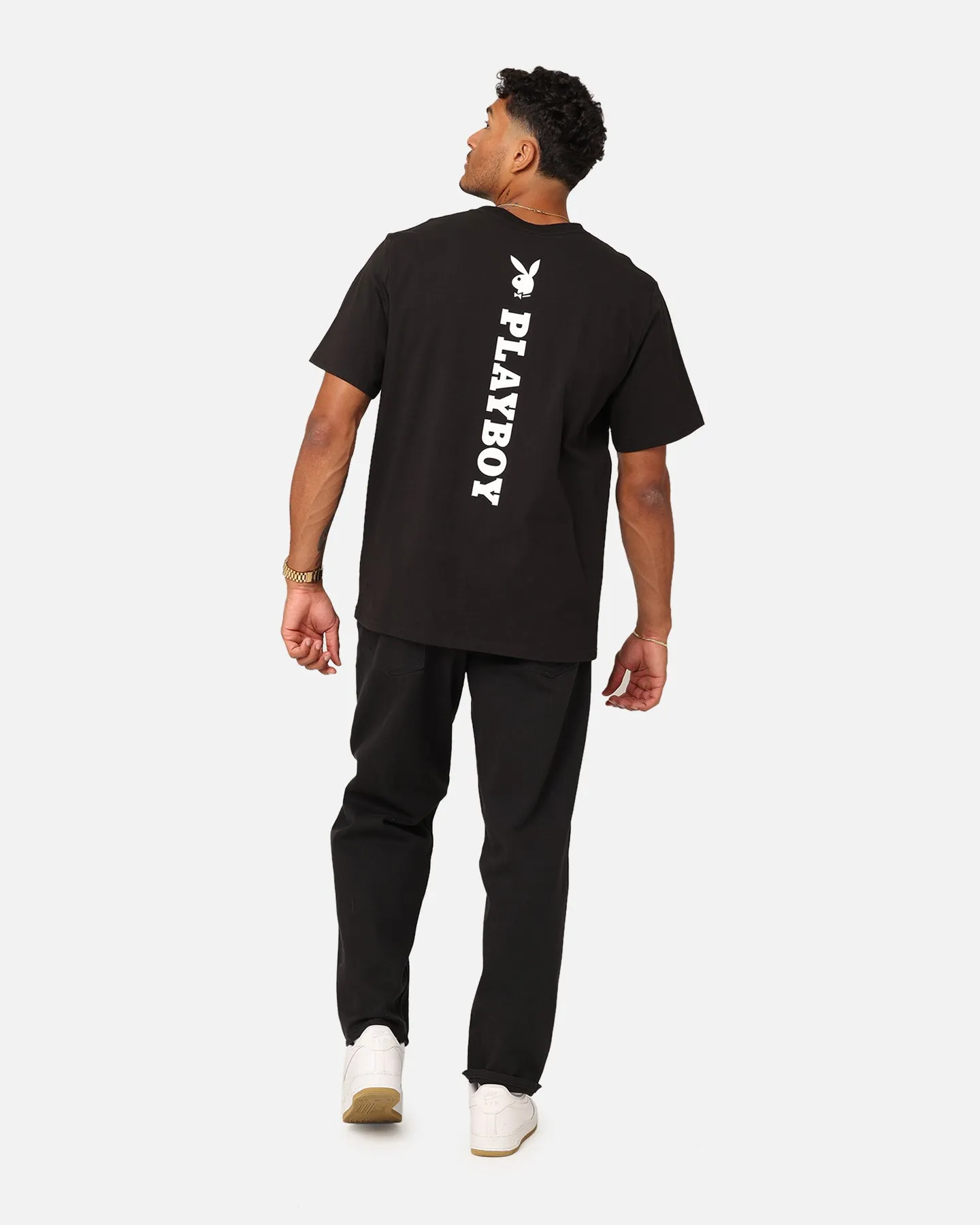 Sporty and Stylish Playboy Playboy Logo Lockup T-Shirt Black