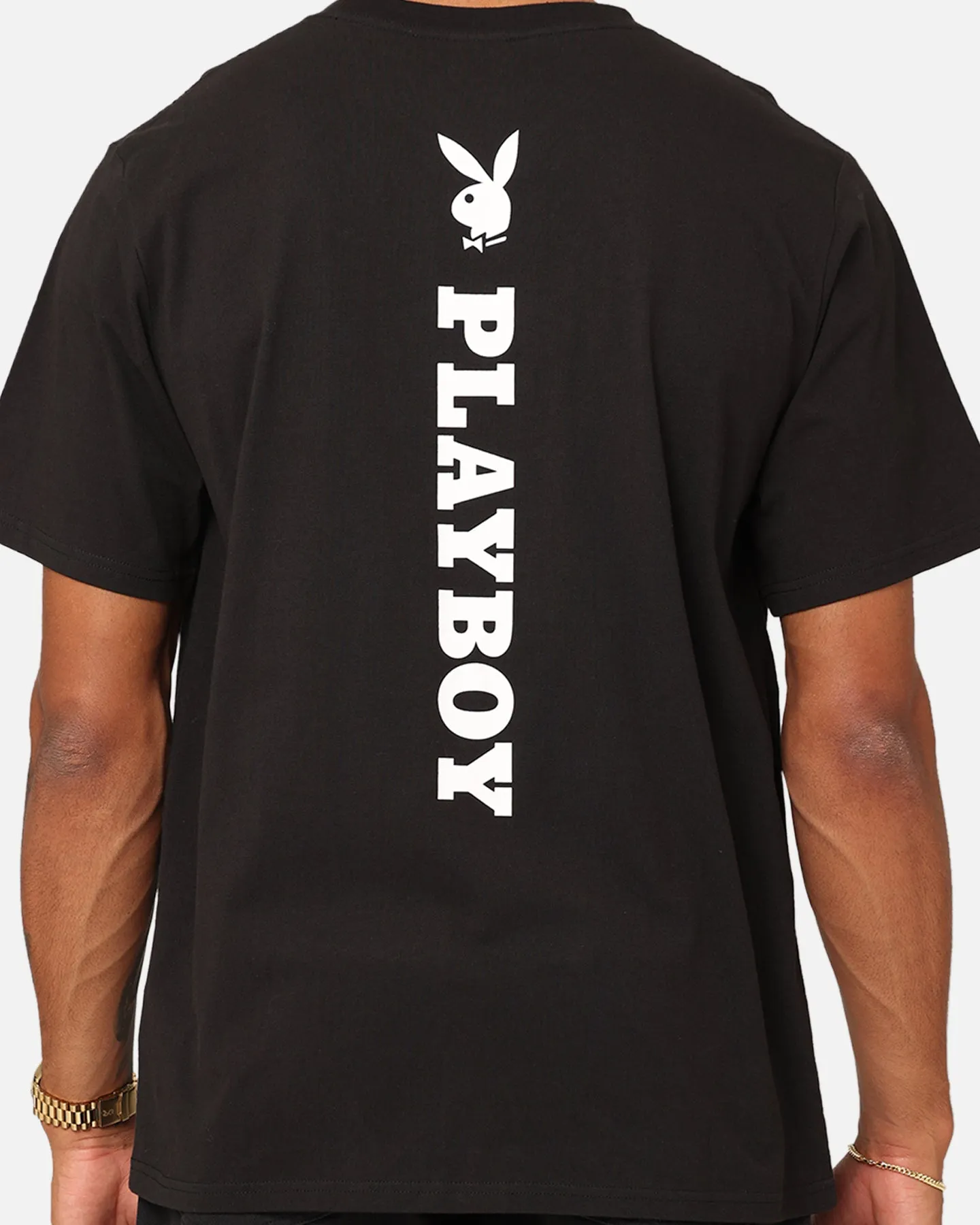 Playboy Playboy Logo Lockup T-Shirt Black Fade Resistant Print Odor Resistant Treatment