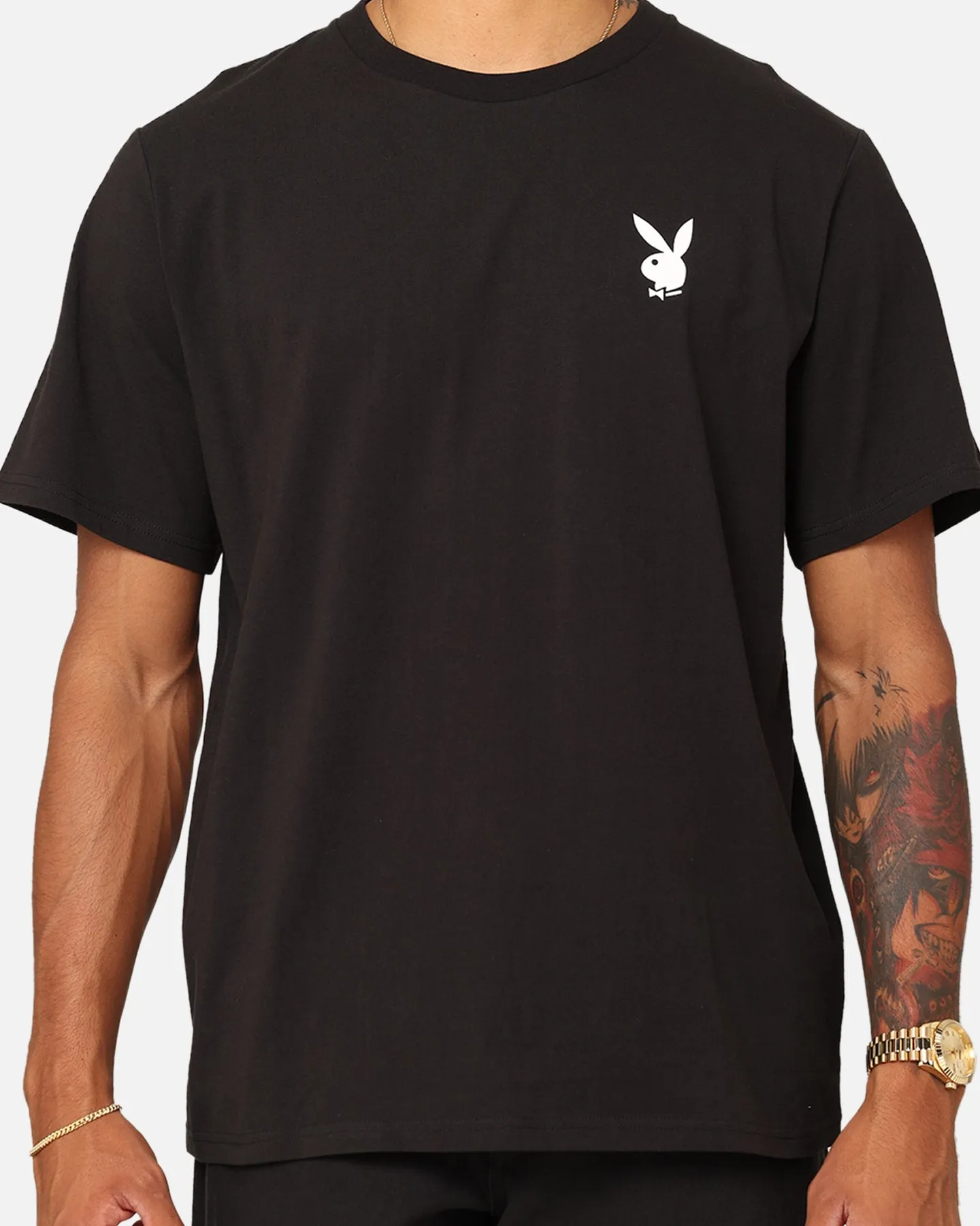Casual and Soft Playboy Playboy Logo Lockup T-Shirt Black