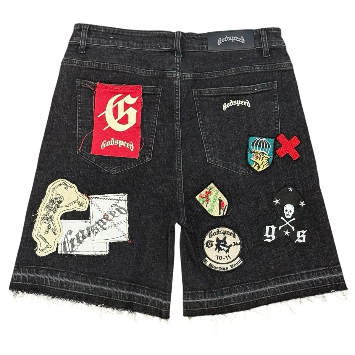 Godspeed "Patchwork" Denim Shorts Shimmer Core