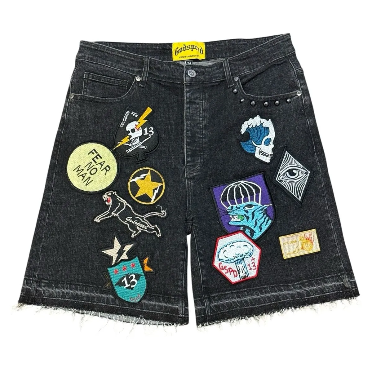 Godspeed "Patchwork" Denim Shorts QuickReleaseFastenings
