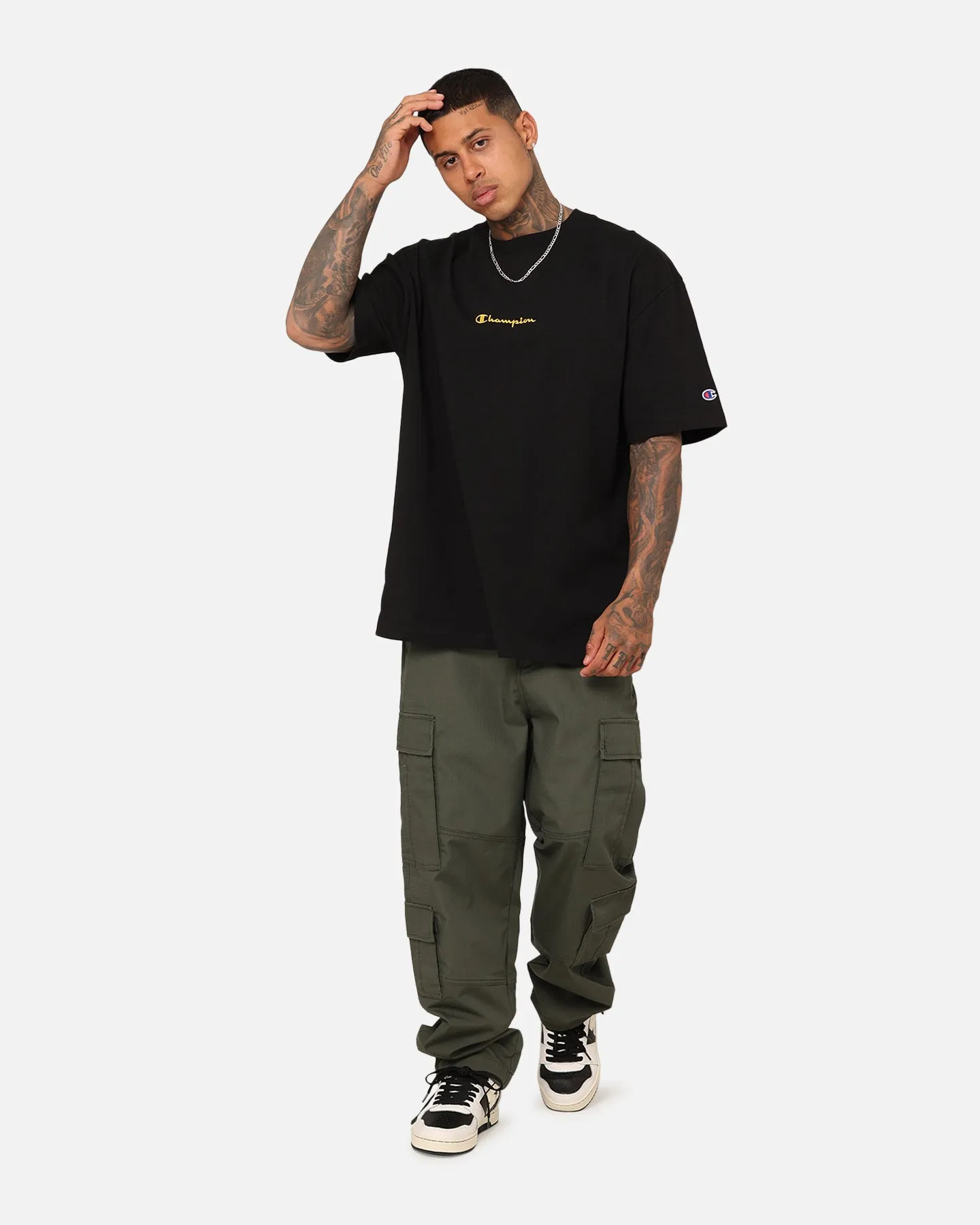 Champion Embroidered T-Shirt Black Holiday Style