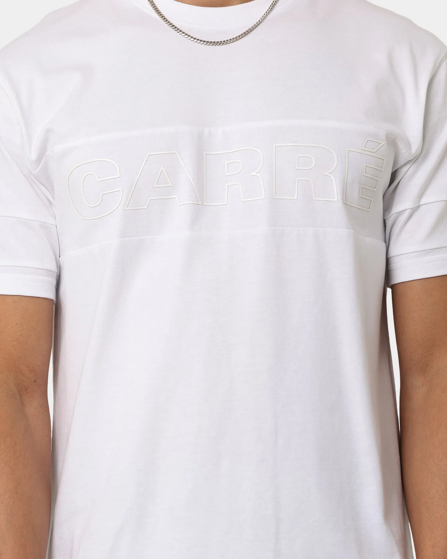 Flattering Design Recycled Material Carr?? Panneau T-Shirt White/White
