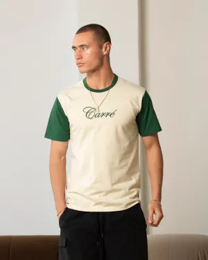 Classic Comfort Carre Script Two Tone T-Shirt Off White