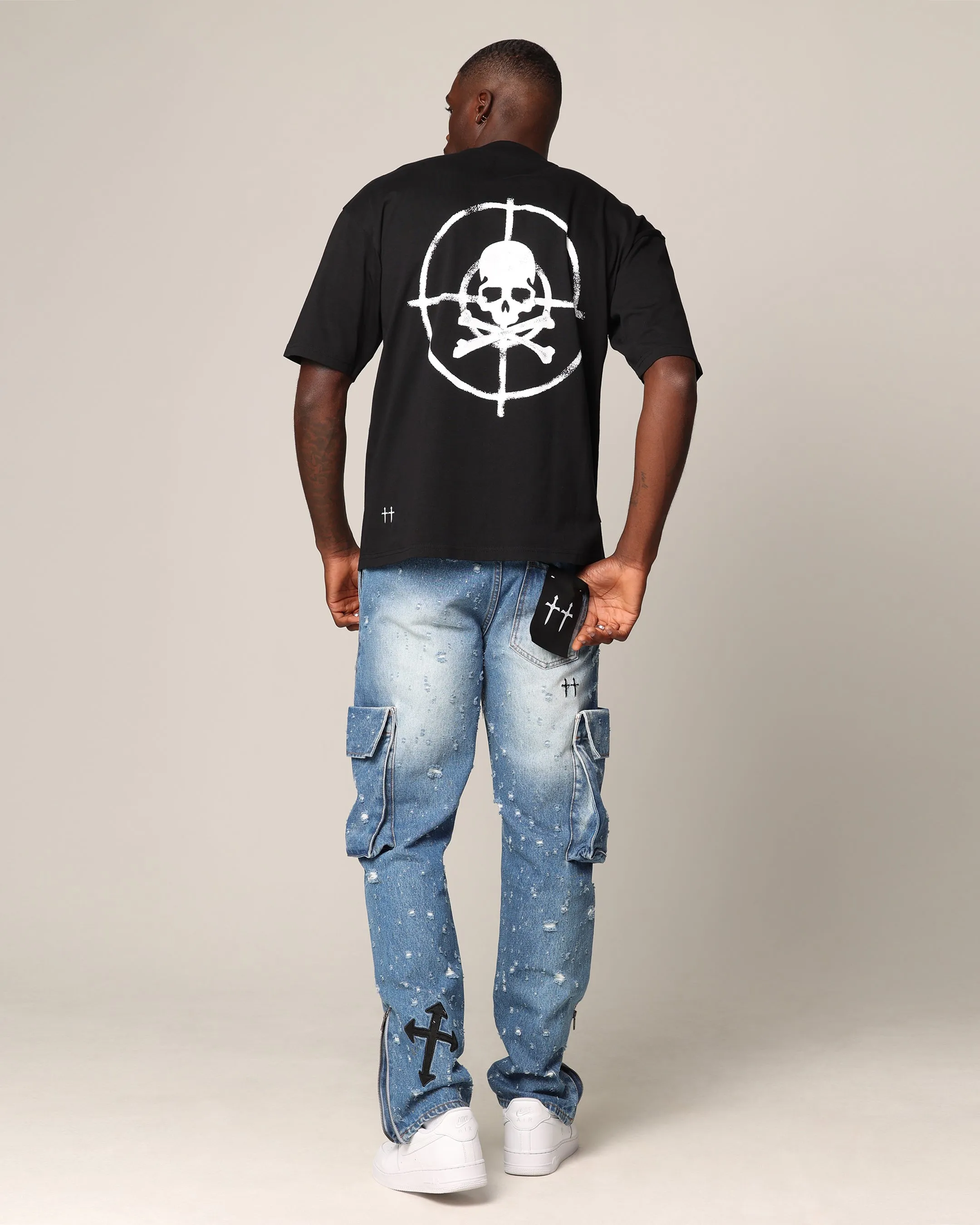 Smooth Finish Relaxed Fit Saint Morta Post Humanous Patrol T-Shirt Black