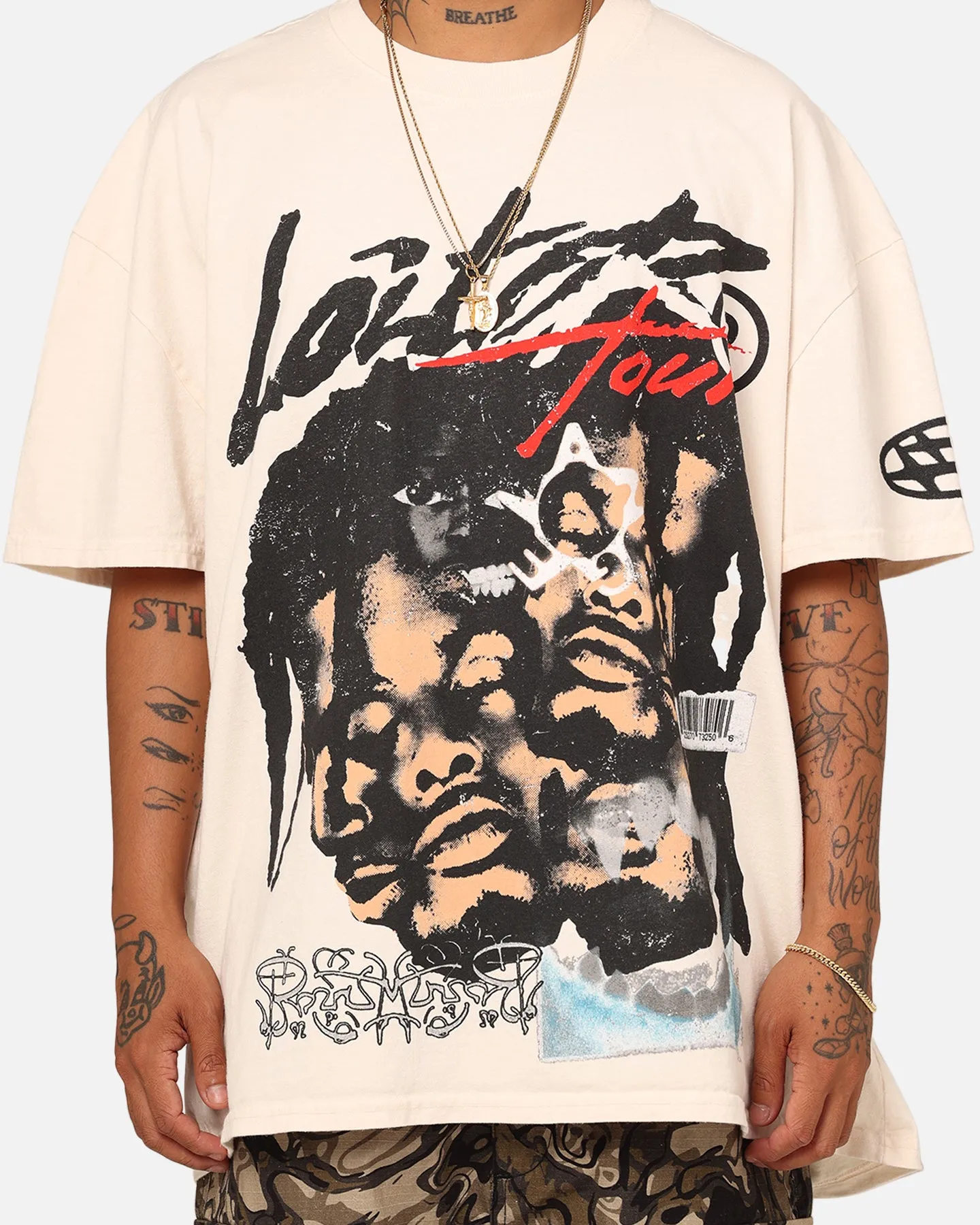 Airflow Ventilation Fashion-Forward Fit Loiter Rager Vintage T-Shirt Off White