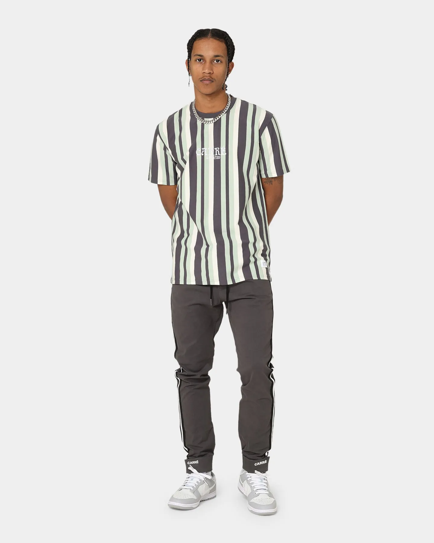 Reinforced Shoulders Daily Comfort Style Carr?? La Band?? Classic T-Shirt Charcoal/Green