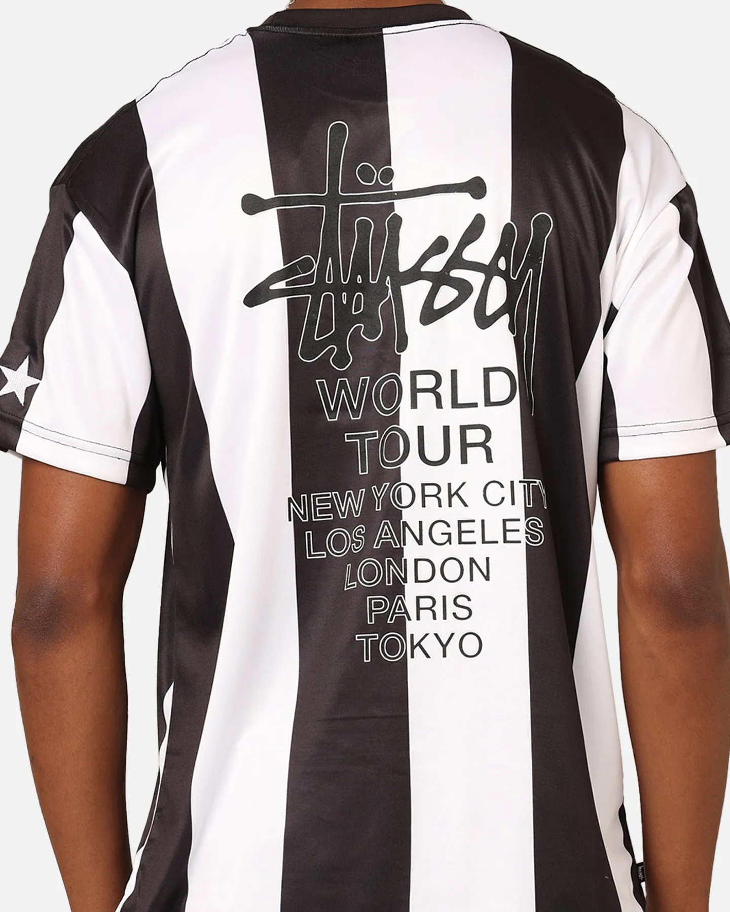 DoubleStitchedHem Fresh Comfort Style Stussy Football T-Shirt Black/White