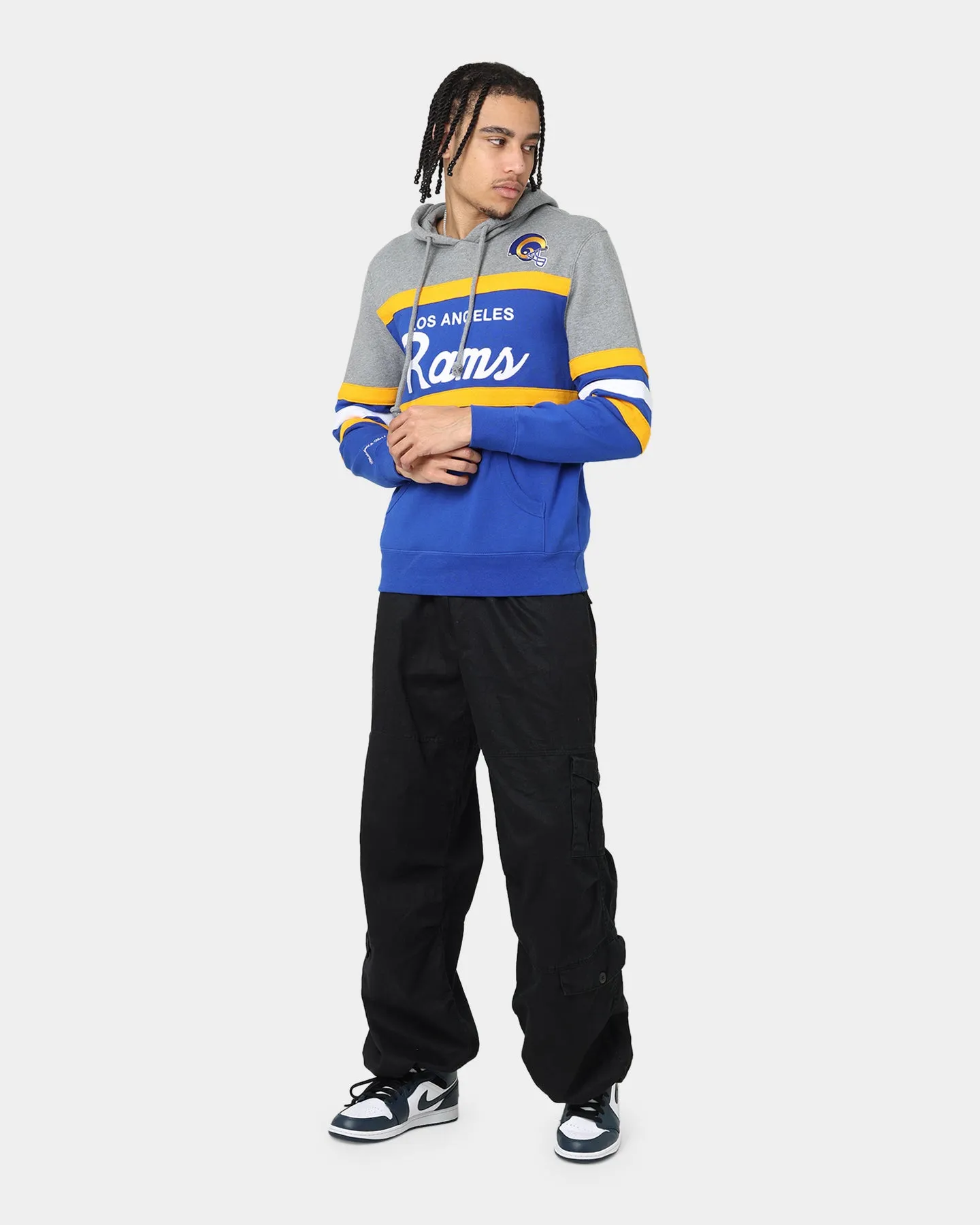 windproof lining Active Outfit Mitchell & Ness Los Angeles Rams Head Coach Hoodie Royal/Yellow