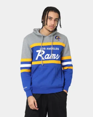 Oversized style Lightweight Midlayer Option Mitchell & Ness Los Angeles Rams Head Coach Hoodie Royal/Yellow