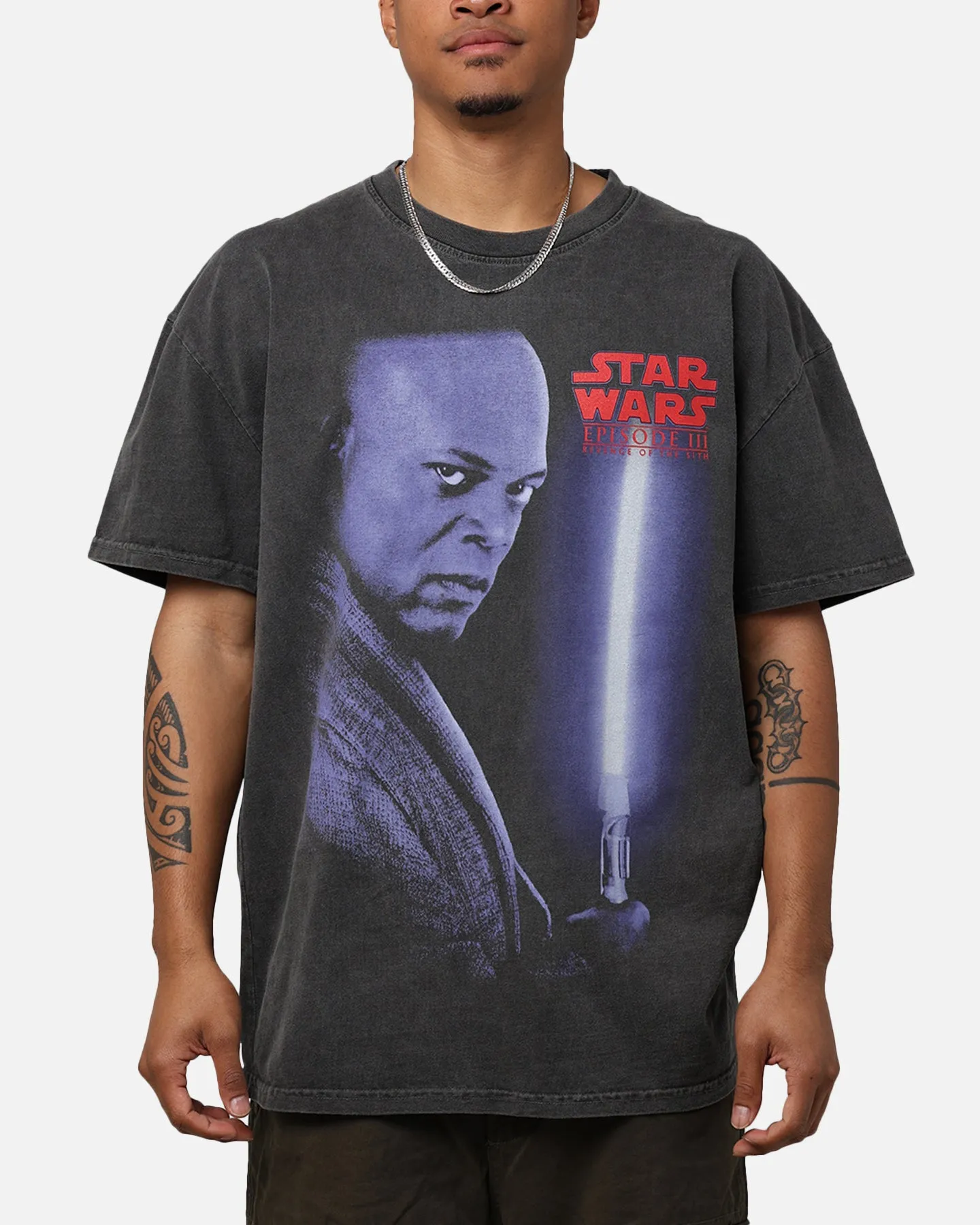 Animal print wildness Star Wars Episode III '05 Heavyweight Vintage T-Shirt Black Wash