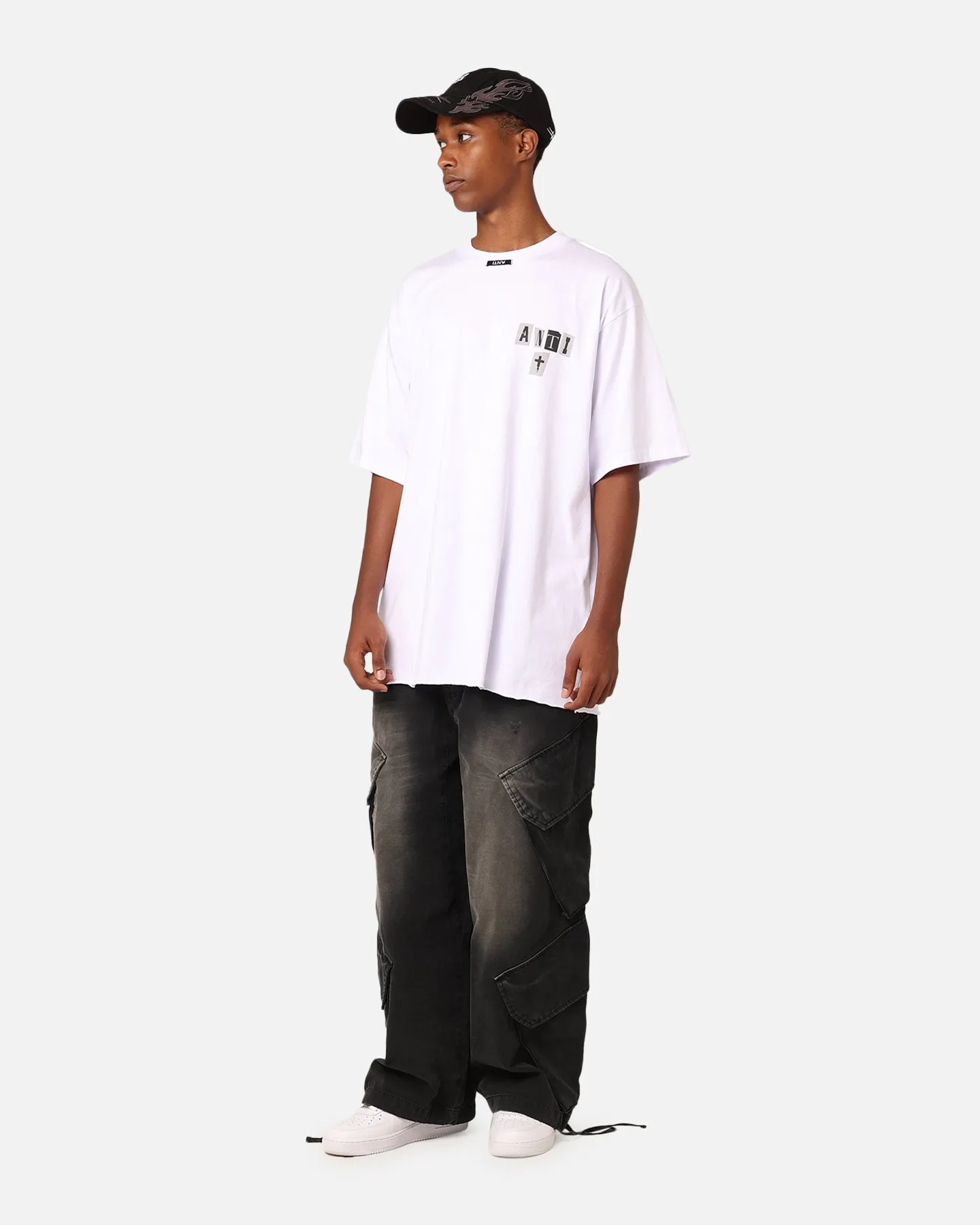 Modern Comfort Style Camping attire The Anti Order Ransom Baggy T-Shirt White