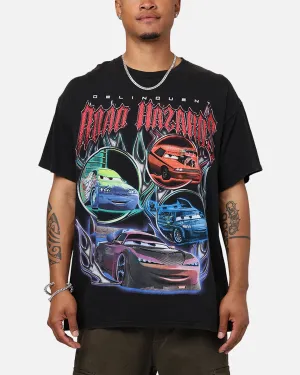 Goat Crew - Pixar Cars Delinquent Road Hazards Vintage T-Shirt Black Wash Pocket Detailing MoistureWickingFabric