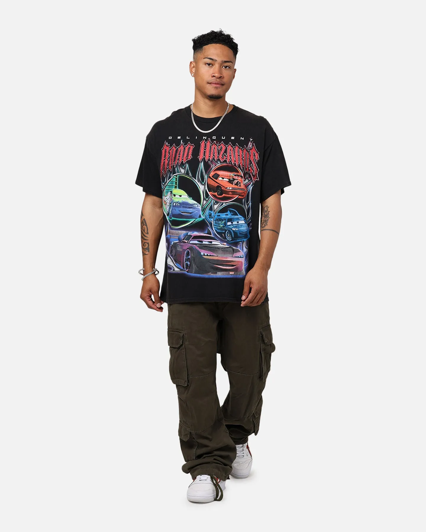 Goat Crew - Pixar Cars Delinquent Road Hazards Vintage T-Shirt Black Wash warm weather Natural Fiber Blend