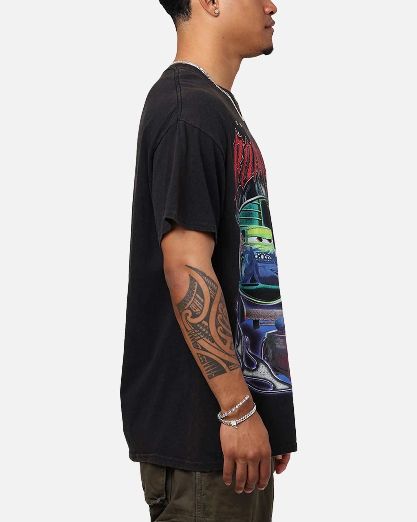 Goat Crew - Pixar Cars Delinquent Road Hazards Vintage T-Shirt Black Wash UV Protection Lightweight Look