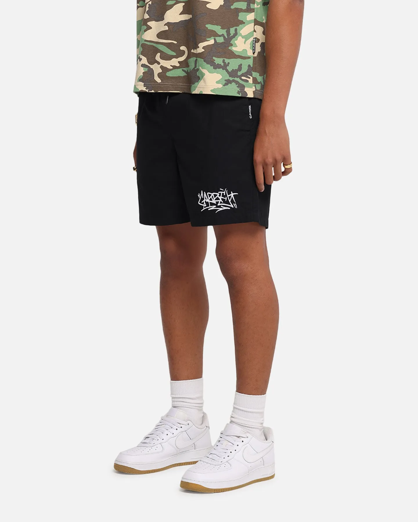 Carre Tagline Beach Shorts Black Easy Style Practical Wear