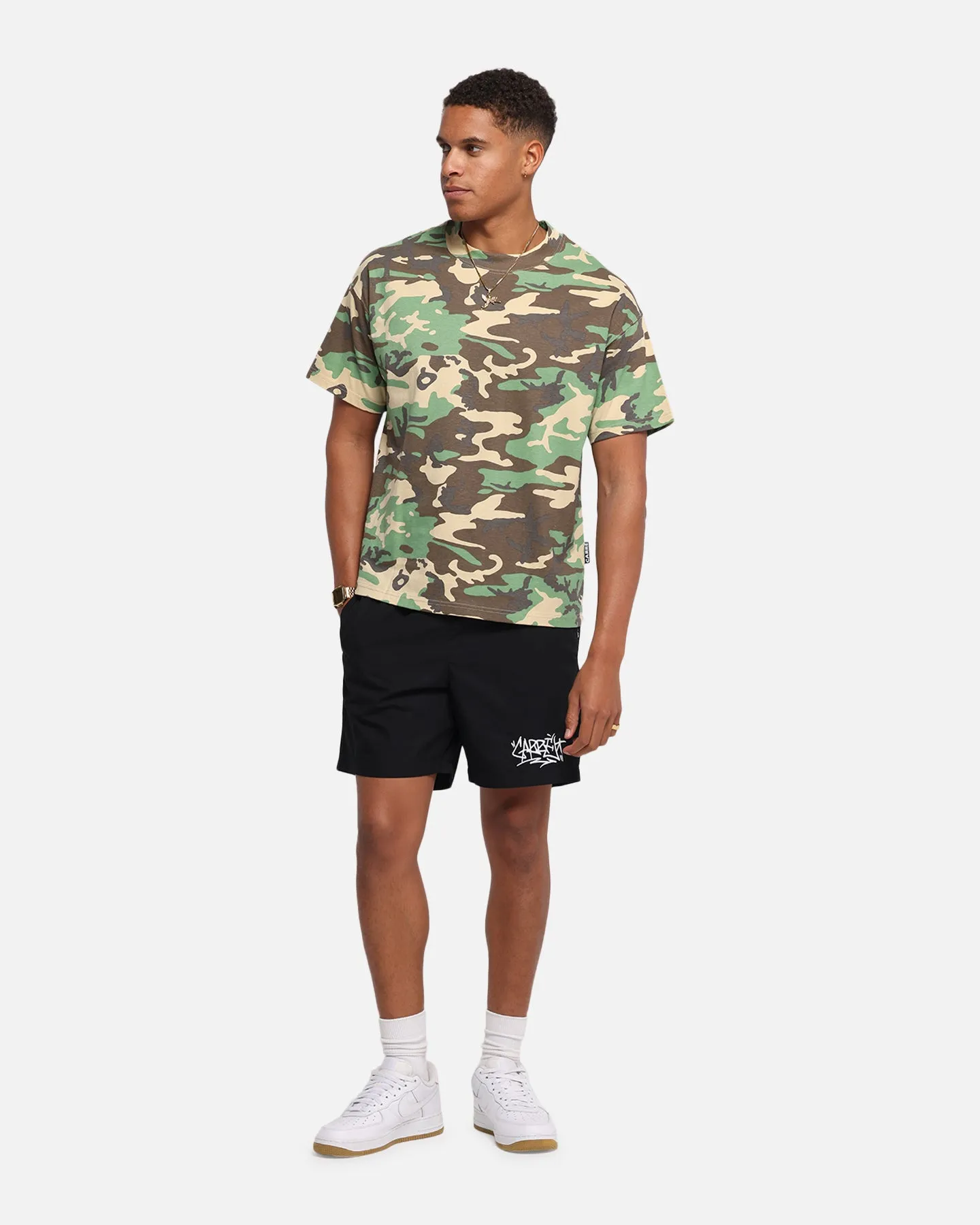 Tagless label Performance Wear Carre Tagline Beach Shorts Black