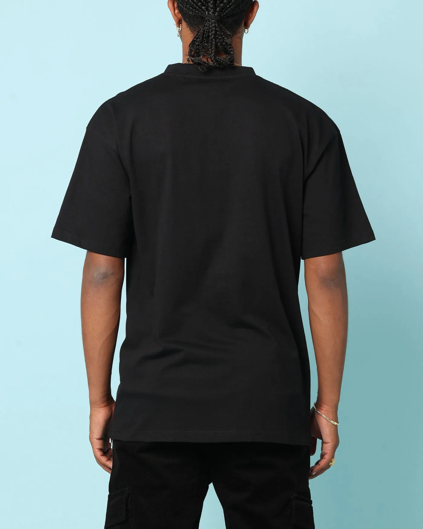 Minimal Comfort Durable Ribbed Hem Carr?? Rosebud T-Shirt Black