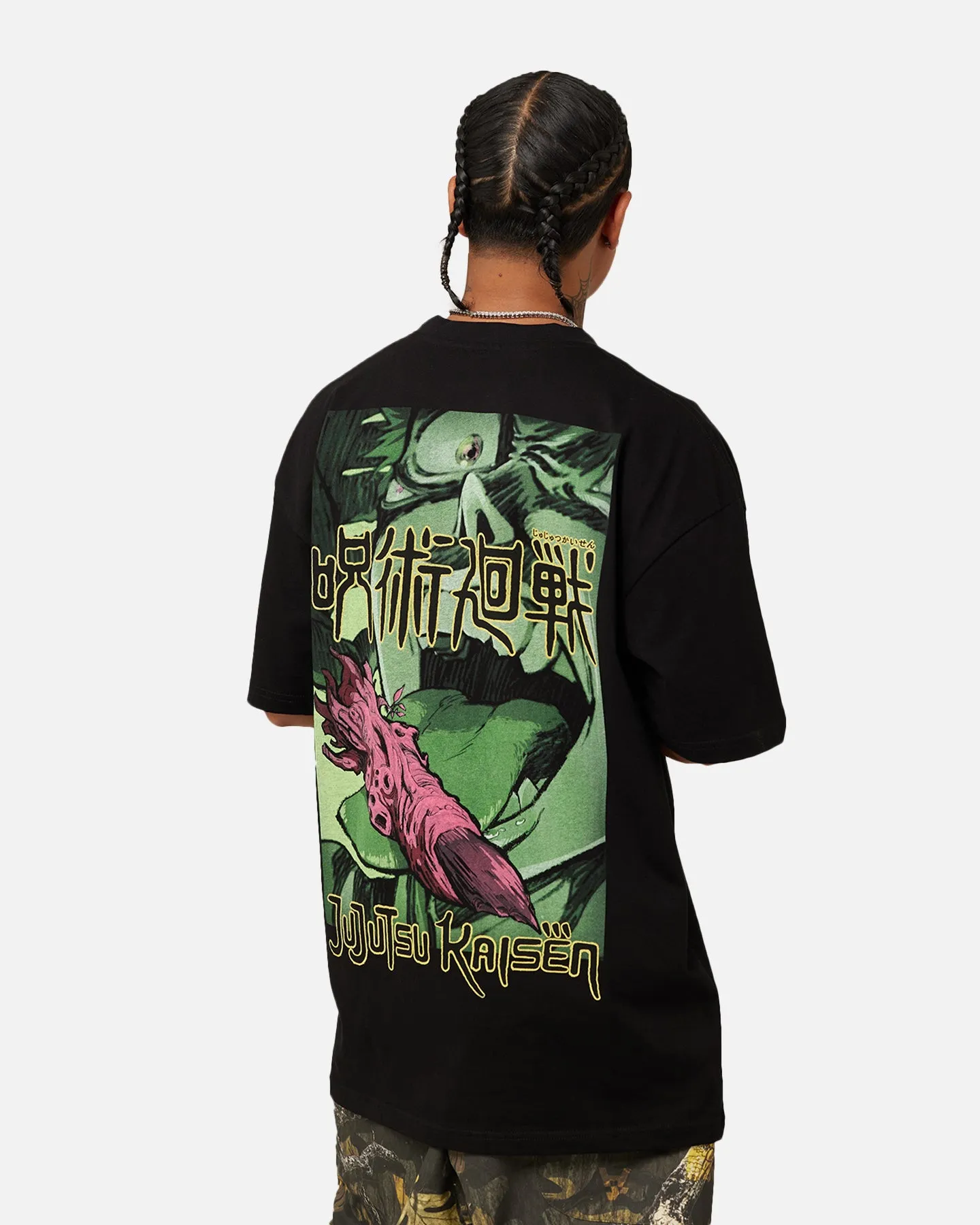 Goat Crew X Jujutsu Kaisen Heavyweight T-Shirt Black Seam Free Shoulders Pocket Reinforcement