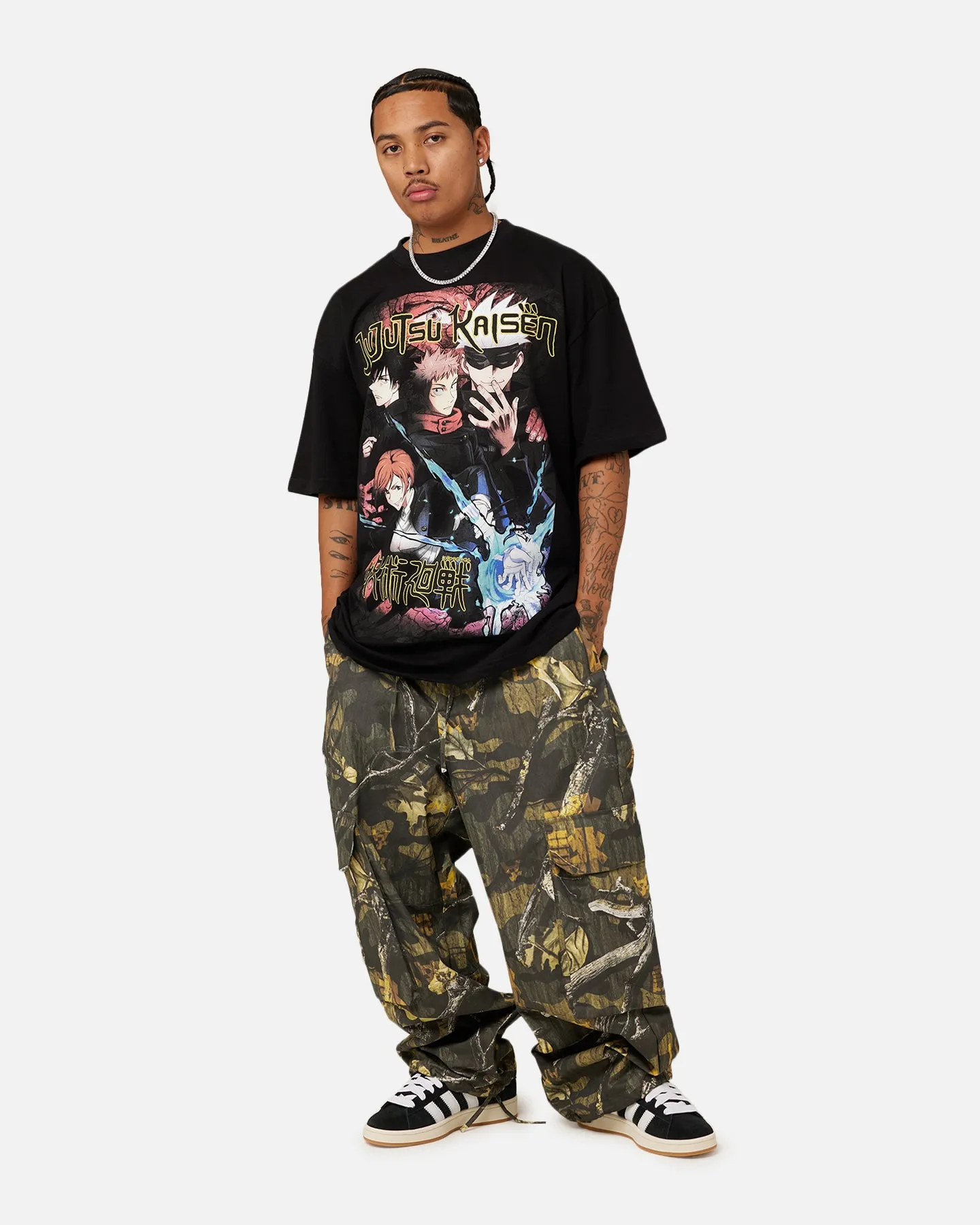 Premium Cotton Light Outfit Goat Crew X Jujutsu Kaisen Heavyweight T-Shirt Black