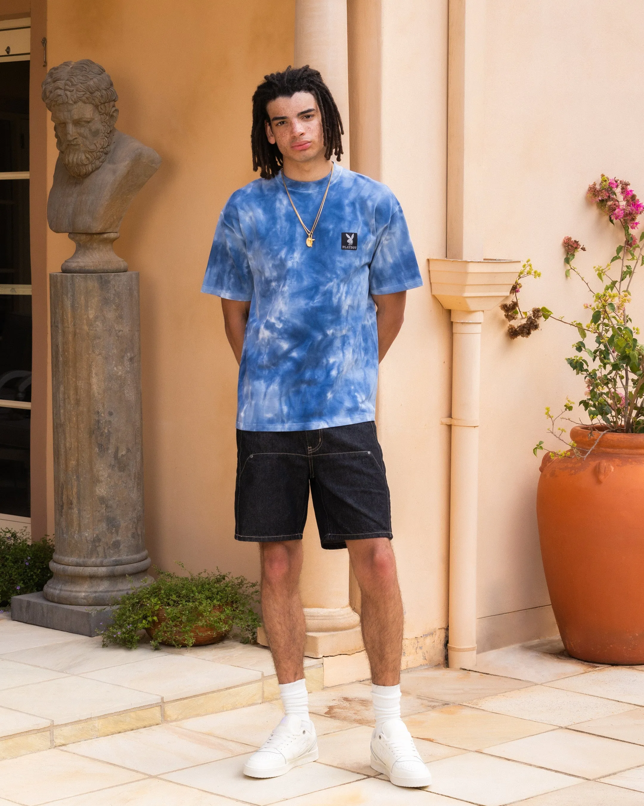Casual layering piece Playboy By Culture Kings Vacay T-Shirt Light Blue Tye