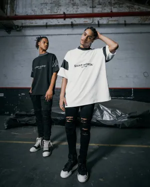 Saint Morta Box Panel T-Shirt White High Durability Weave