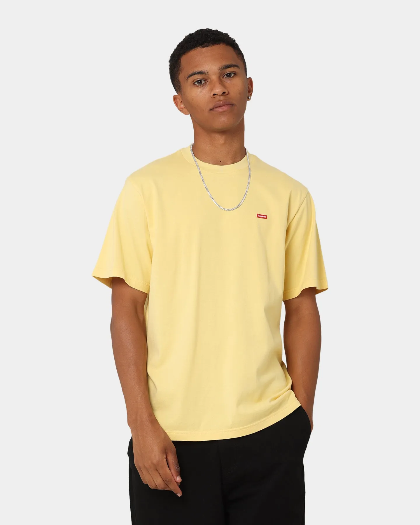 Supreme Small Box T-Shirt Pale Yellow Quick Dry Technology Reinforced Shoulder
