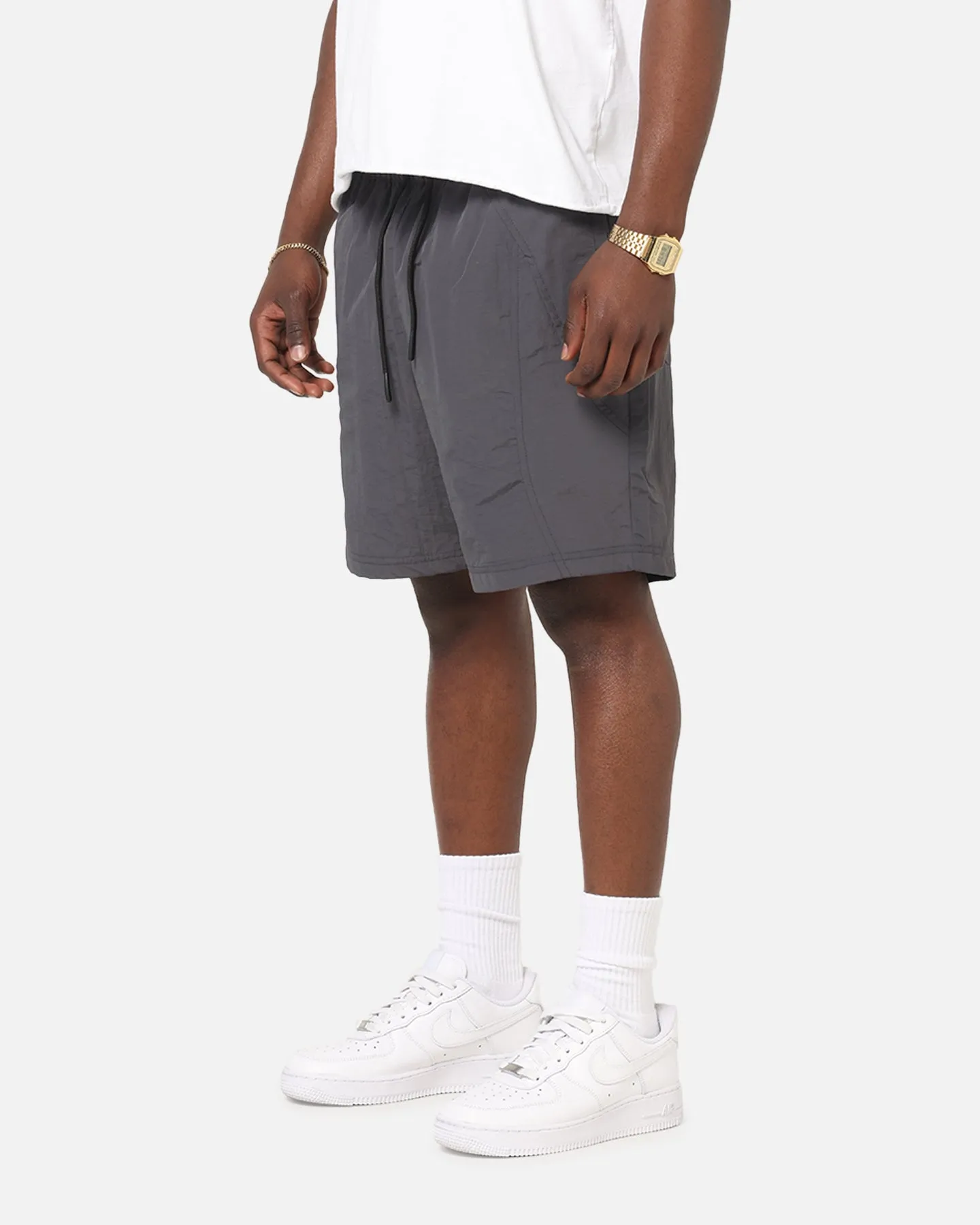 Carre Panelled Nylon Shorts Black floral shorts