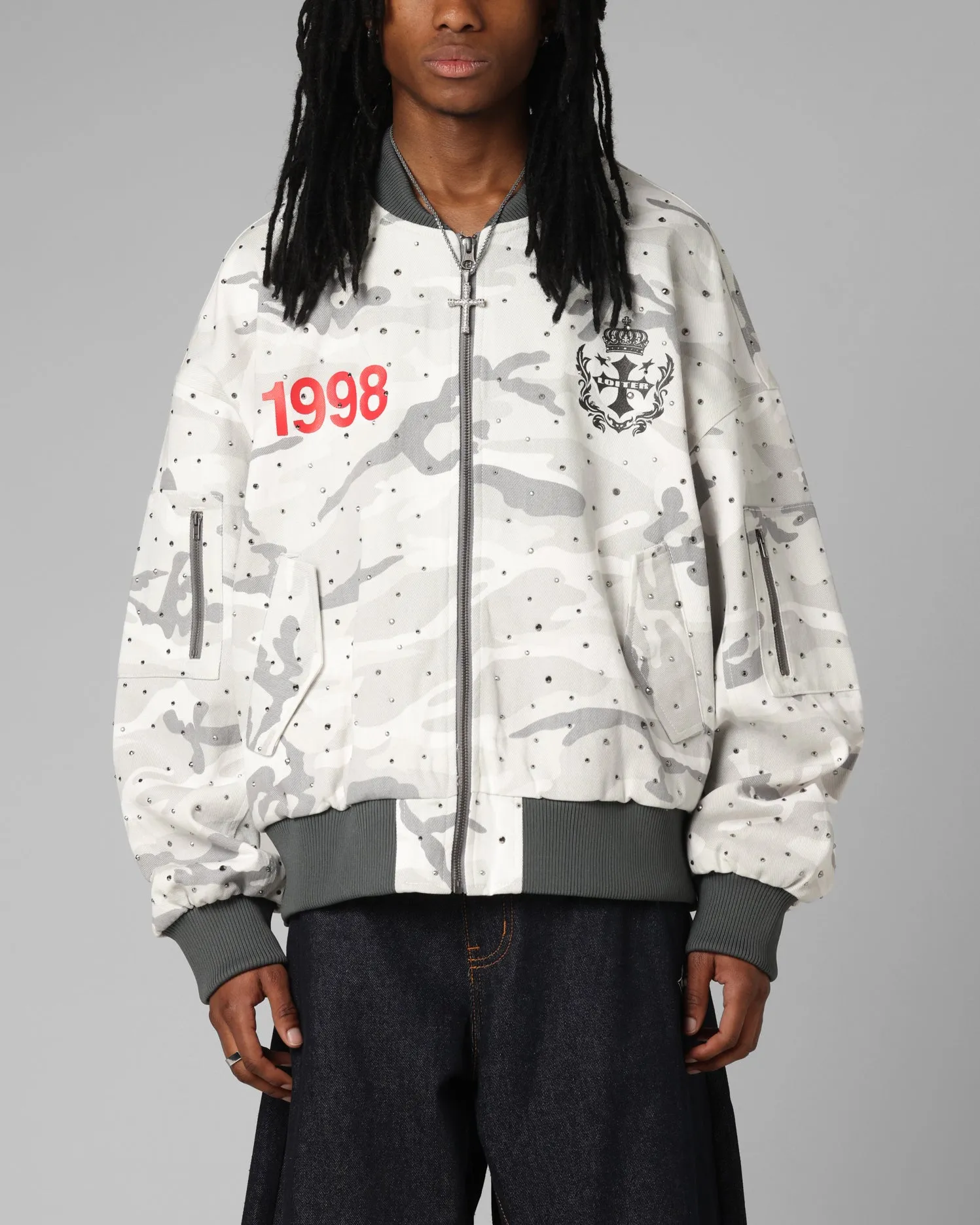 Microfiber Technology Windproof Construction Loiter Hailstorm Bomber Snow Camo
