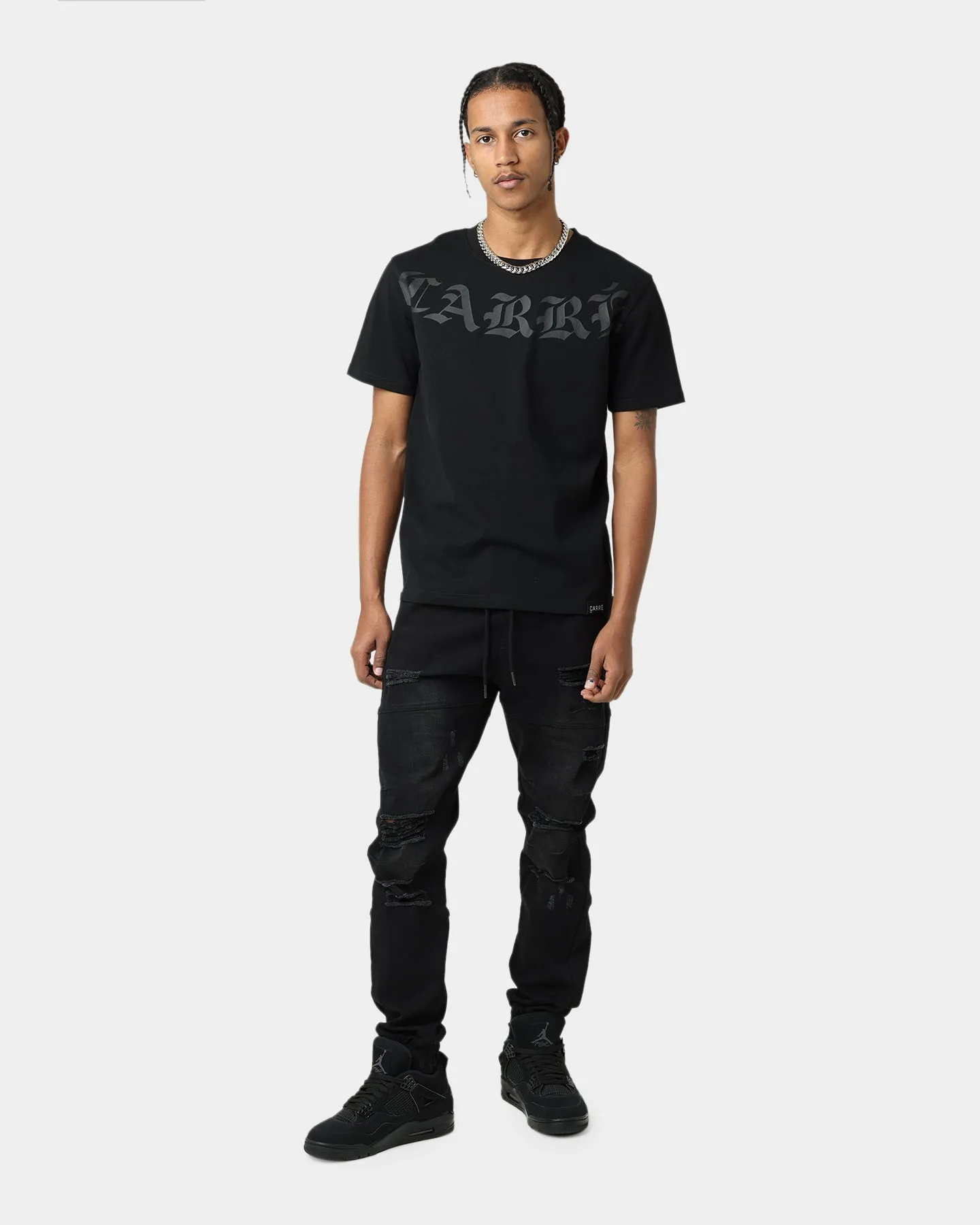 All-day Comfort Carr?? Gothic Collar Droptail T-Shirt Black