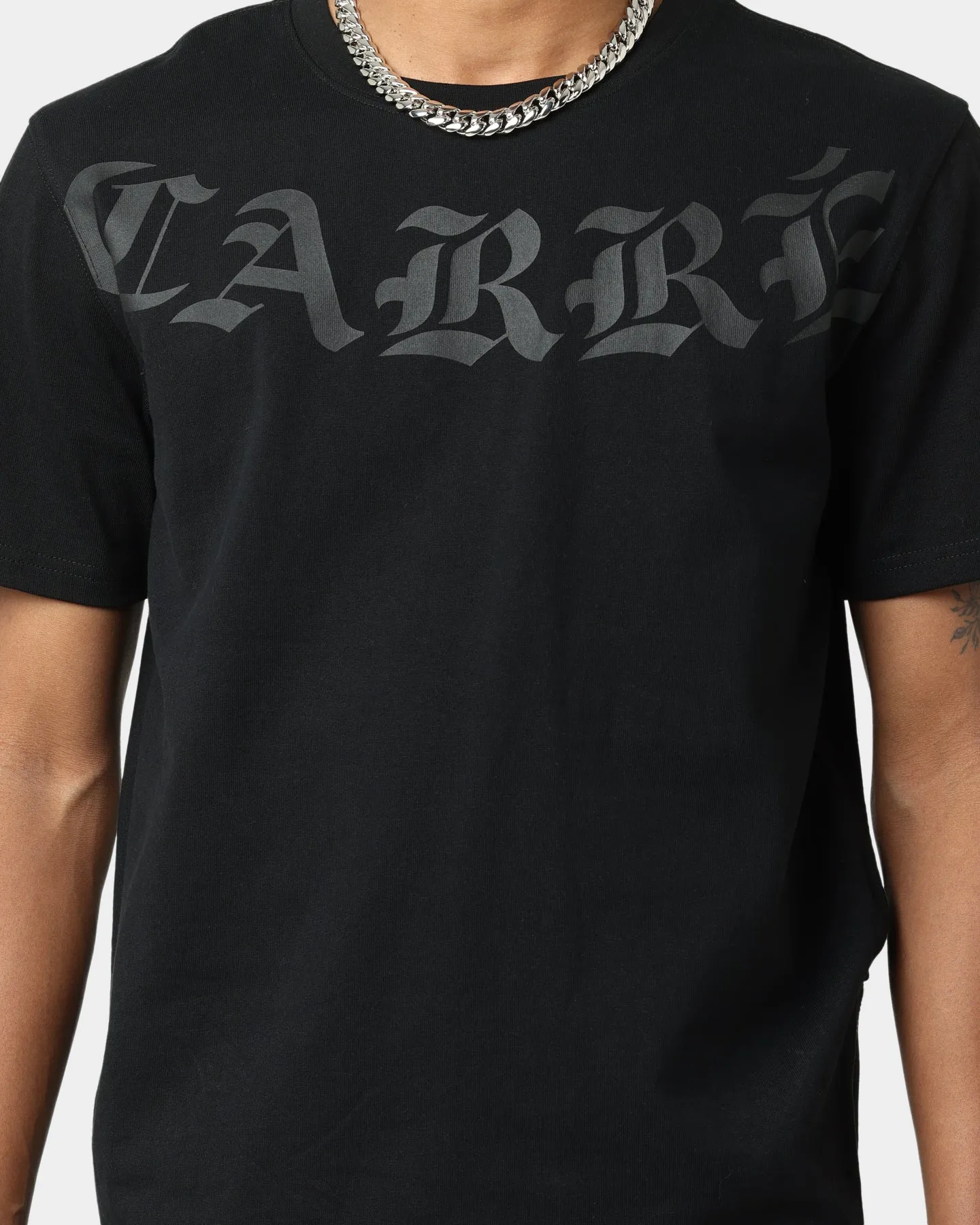 Friction Free Inner Lining Carr?? Gothic Collar Droptail T-Shirt Black