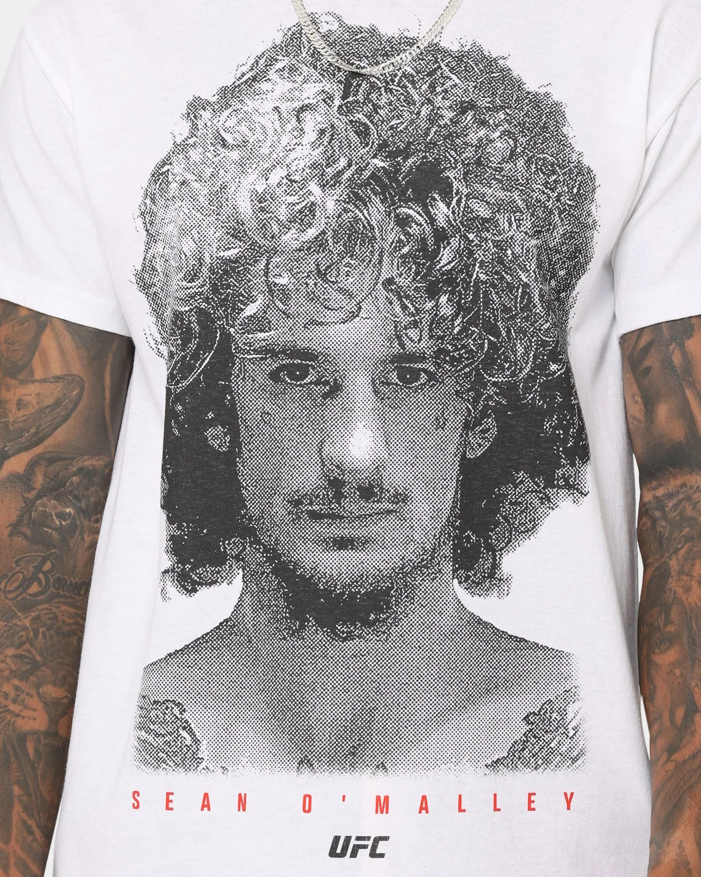 UFC By Goat Crew Sean O'Malley Face T-Shirt White Minimalistic Wear
