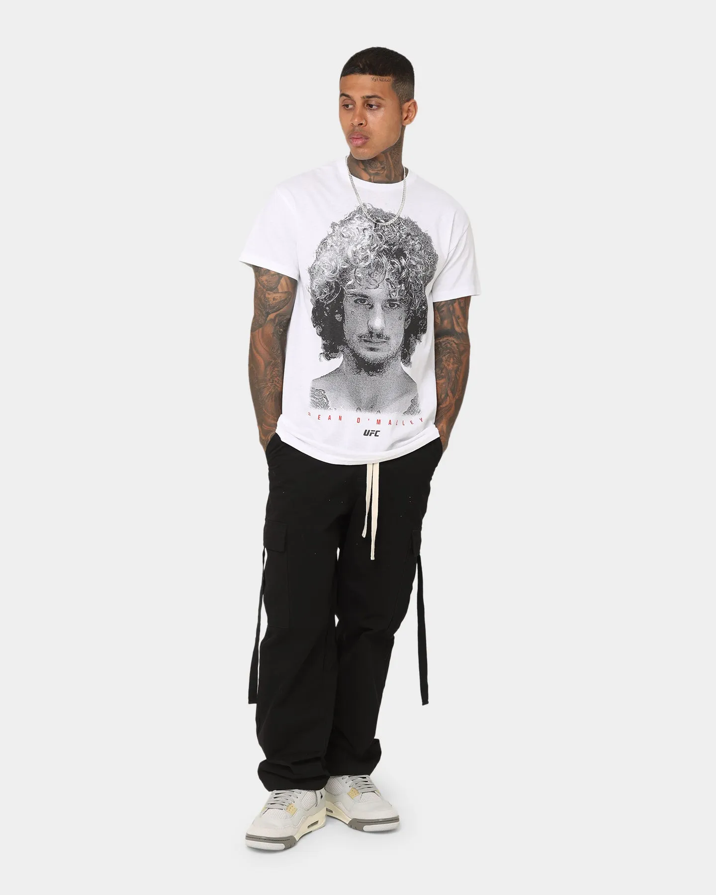 NonIronTechnology Premium Comfort UFC By Goat Crew Sean O'Malley Face T-Shirt White