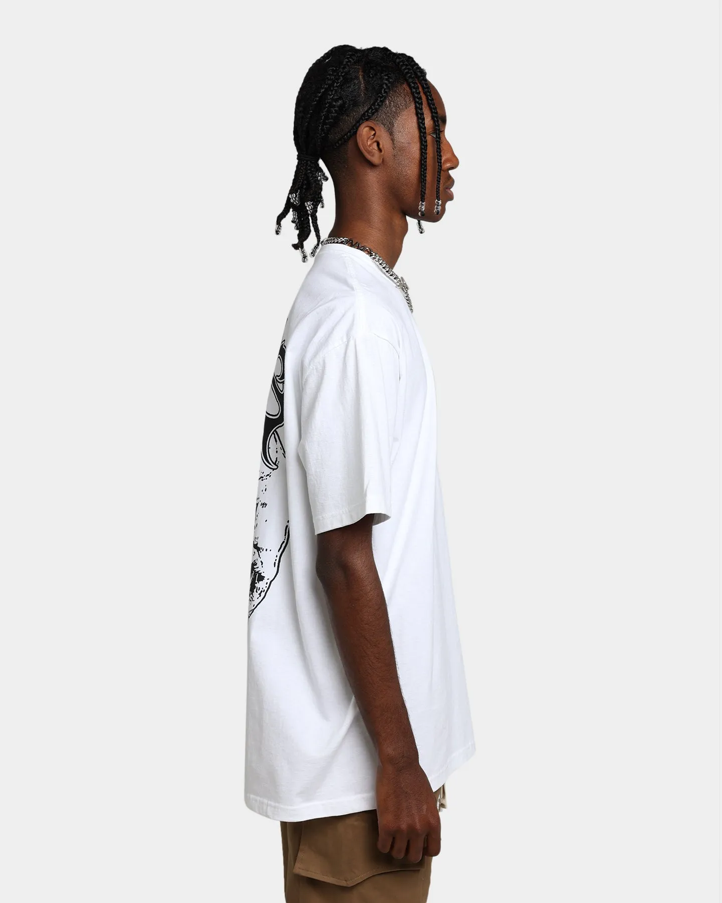Rats Get Fat X Funeral French Rats Skull T-Shirt White Soft Comfort Wear
