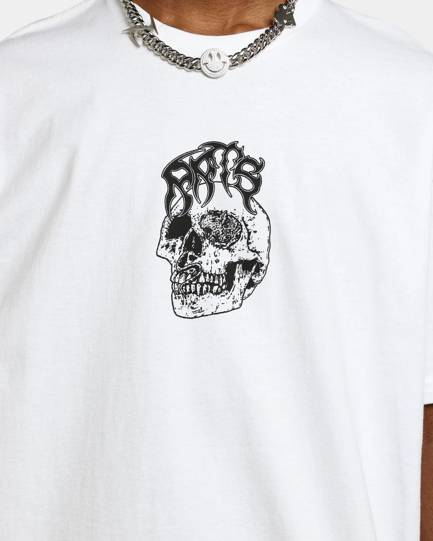 Rats Get Fat X Funeral French Rats Skull T-Shirt White PreShrunkCotton