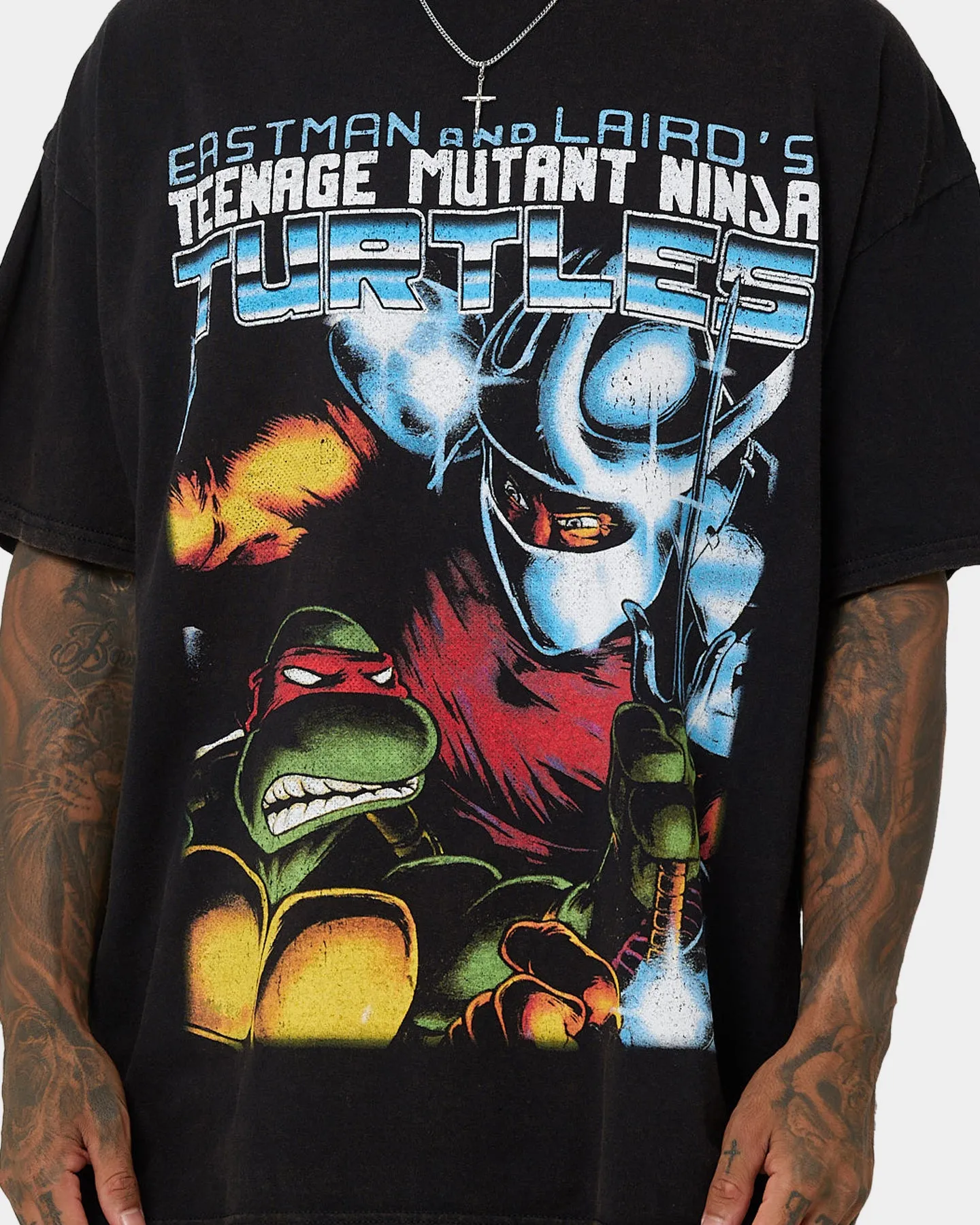 Trendy Style Sleeveless freedom American Thrift X Teenage Mutant Ninja Turtles Shredder Vintage T-Shirt Black Wash