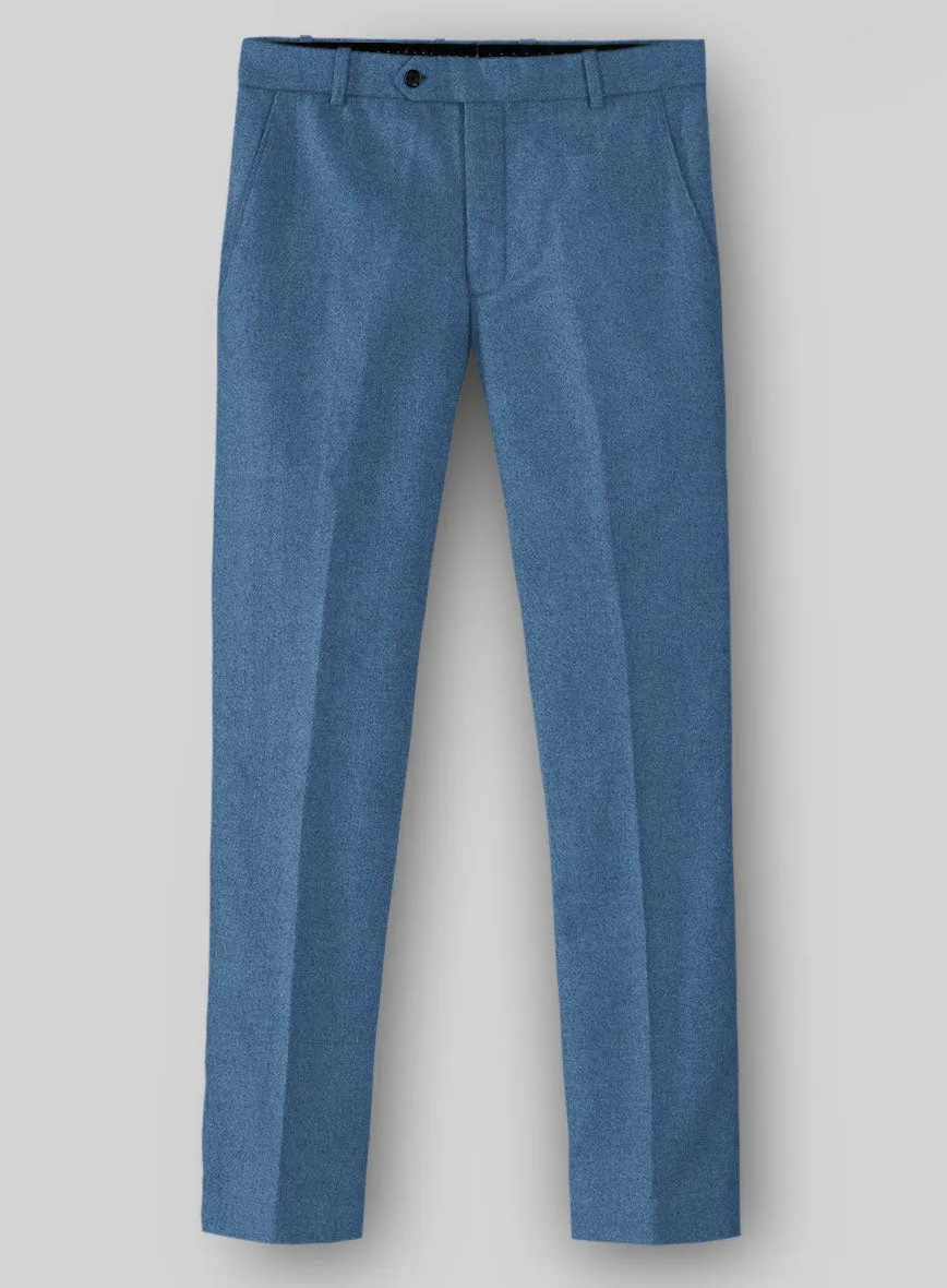 Naples Saga Blue Tweed Pants Polished Style