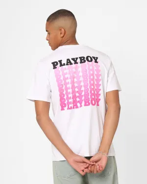 Playboy Stack Blend T-Shirt White/Pink Casual Day Wear Essential Wear