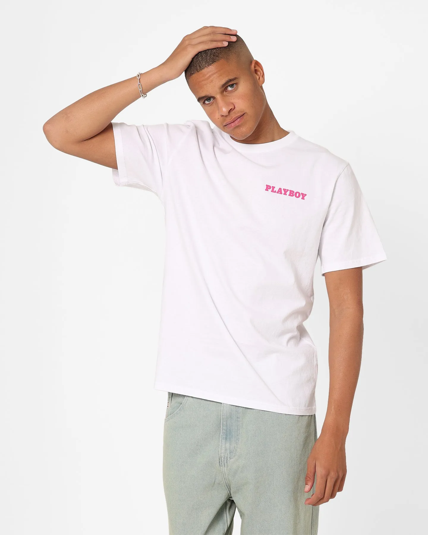 LightweightBlend Playboy Stack Blend T-Shirt White/Pink