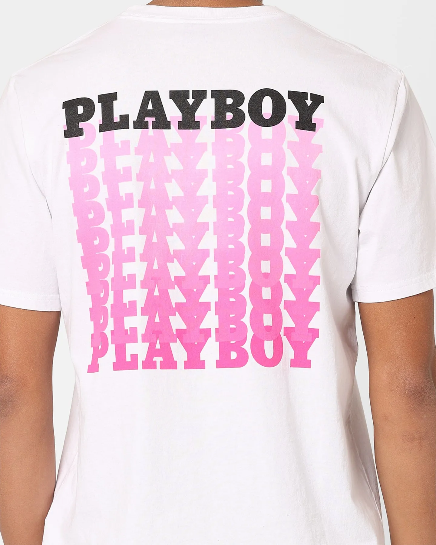 Playboy Stack Blend T-Shirt White/Pink Soft Finish Soft Touch Fabric