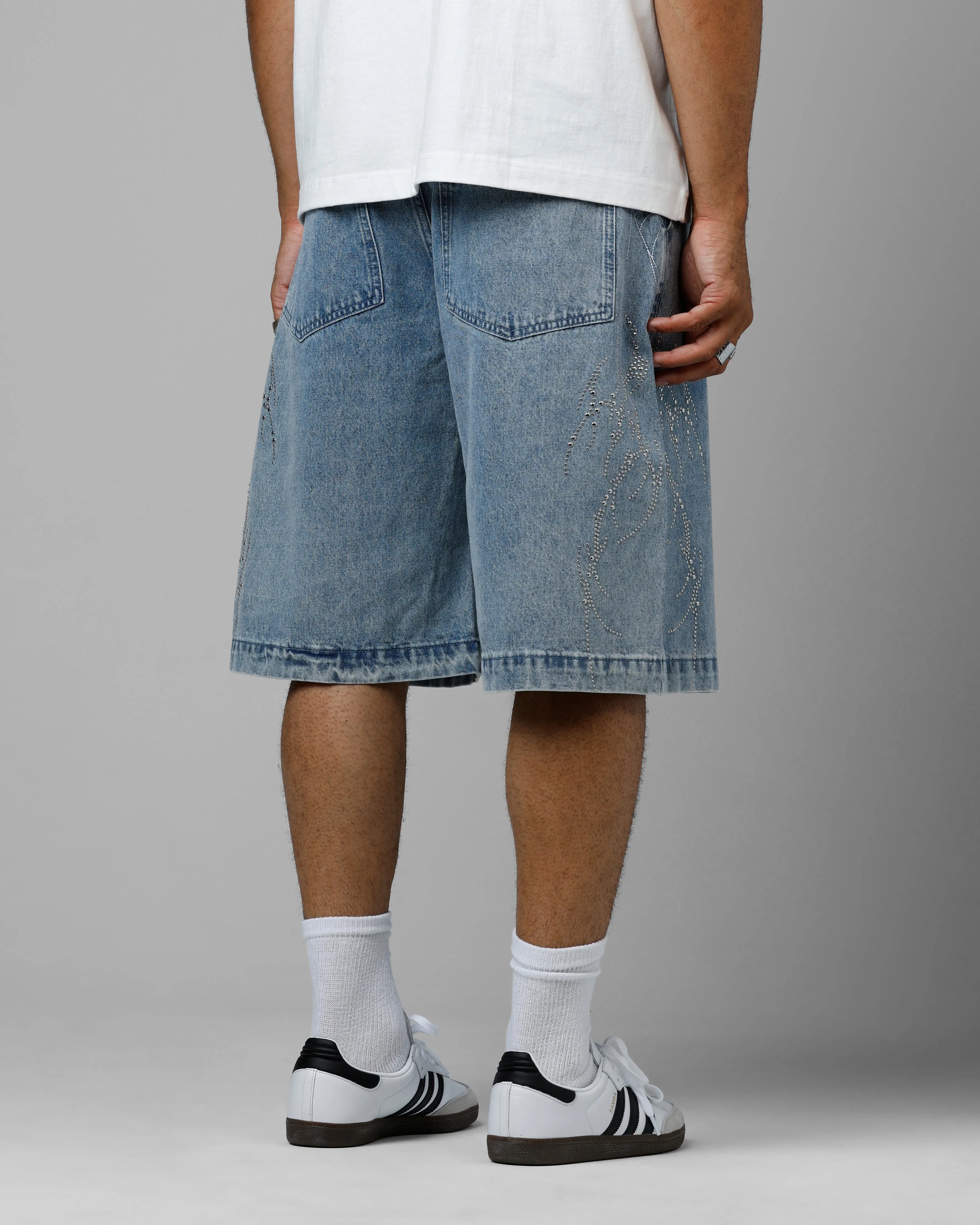 men's option Loiter Goth Clique Jorts Blue Denim