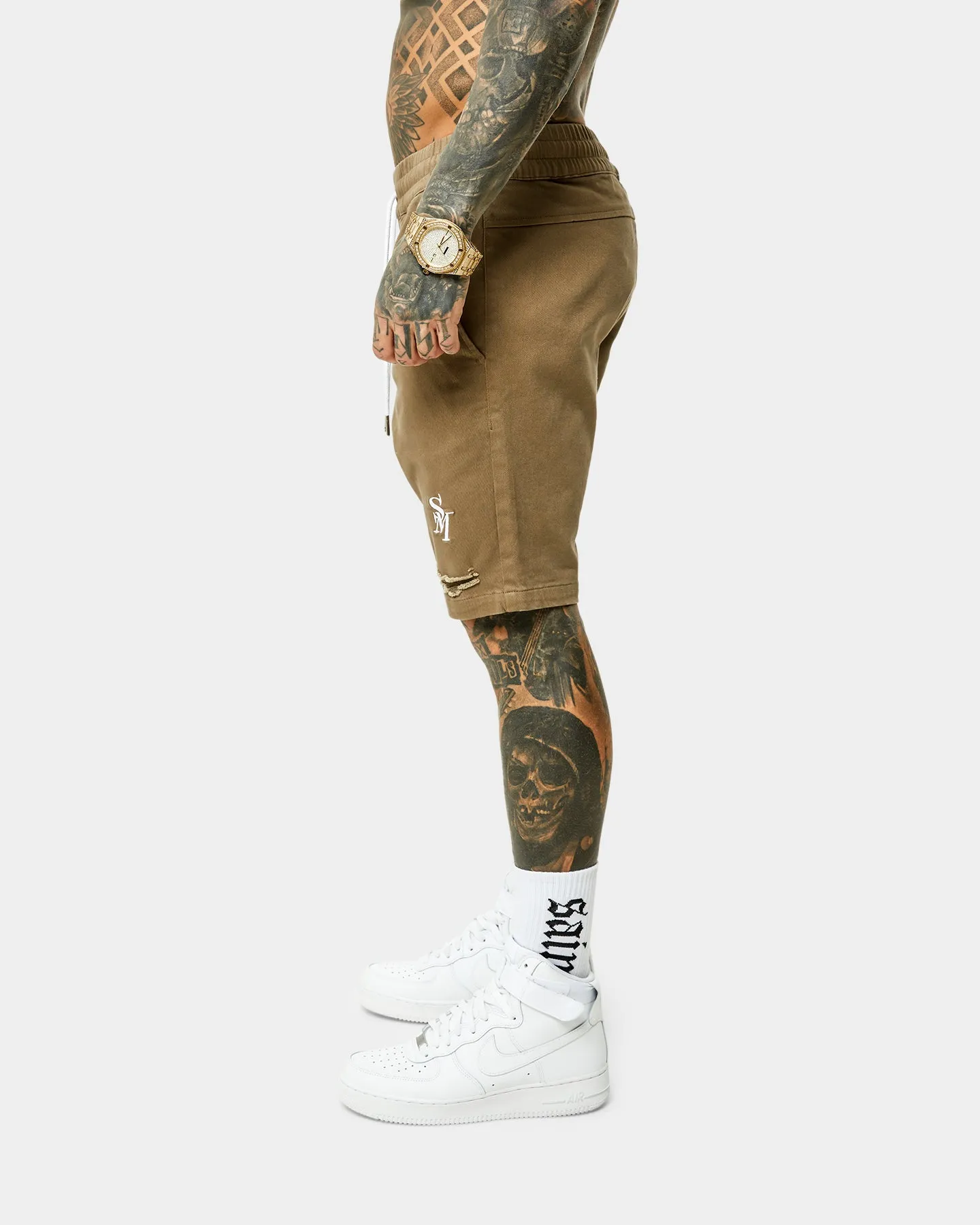 TearResistantBuild windproof Saint Morta Annex Denim Shorts Brown