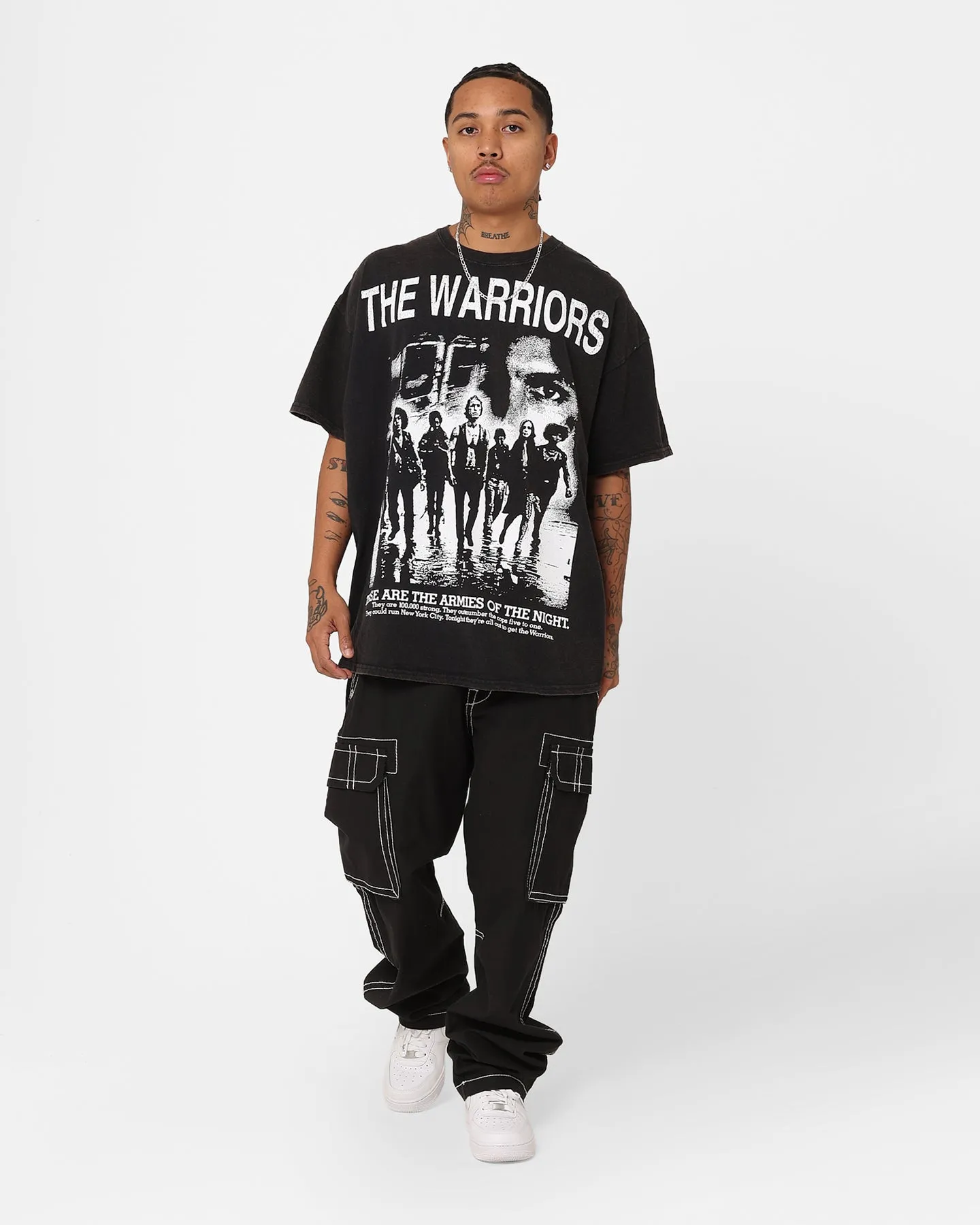 American Thrift X The Warriors Warriors Night T-Shirt Black Wash Anti Static Fabric Casual Essential