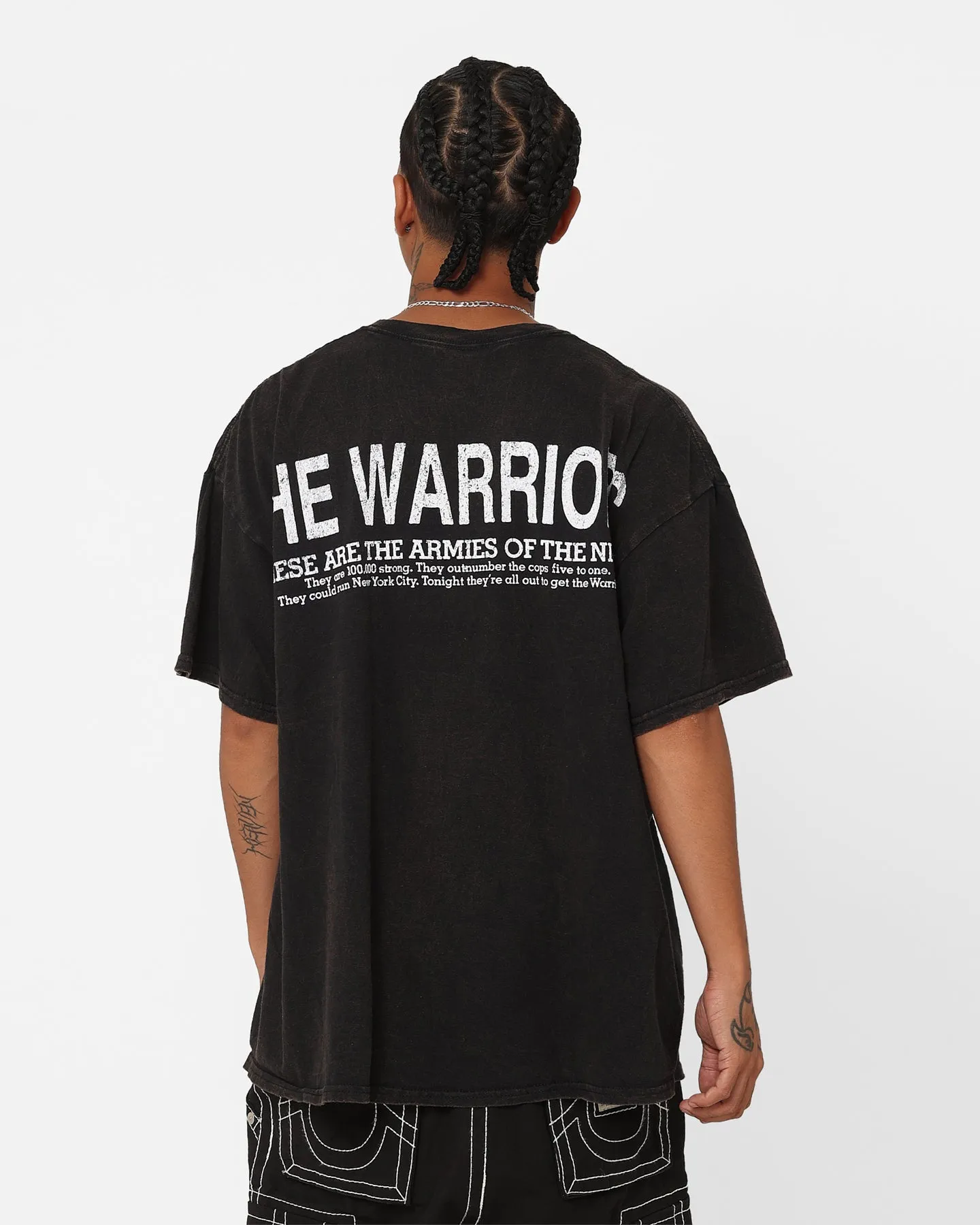 Unisex Core loose fitting American Thrift X The Warriors Warriors Night T-Shirt Black Wash