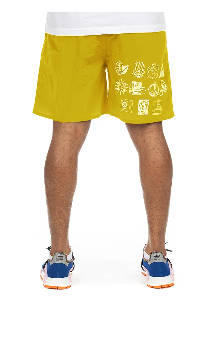 Billionaire Boys Club Digital Therapy Shorts (Radiant Yellow) Active Style