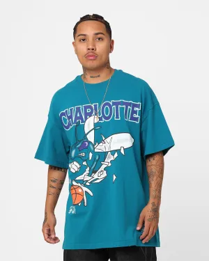 Mitchell & Ness Charlotte Hornets Break Free T-Shirt Hornets Teal Affordable Fashion DoubleStitched Seams