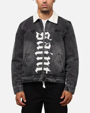 DualVentilation Zippers Sport Influence Saint Morta Gothic Distressed Denim Jacket Black Shadow