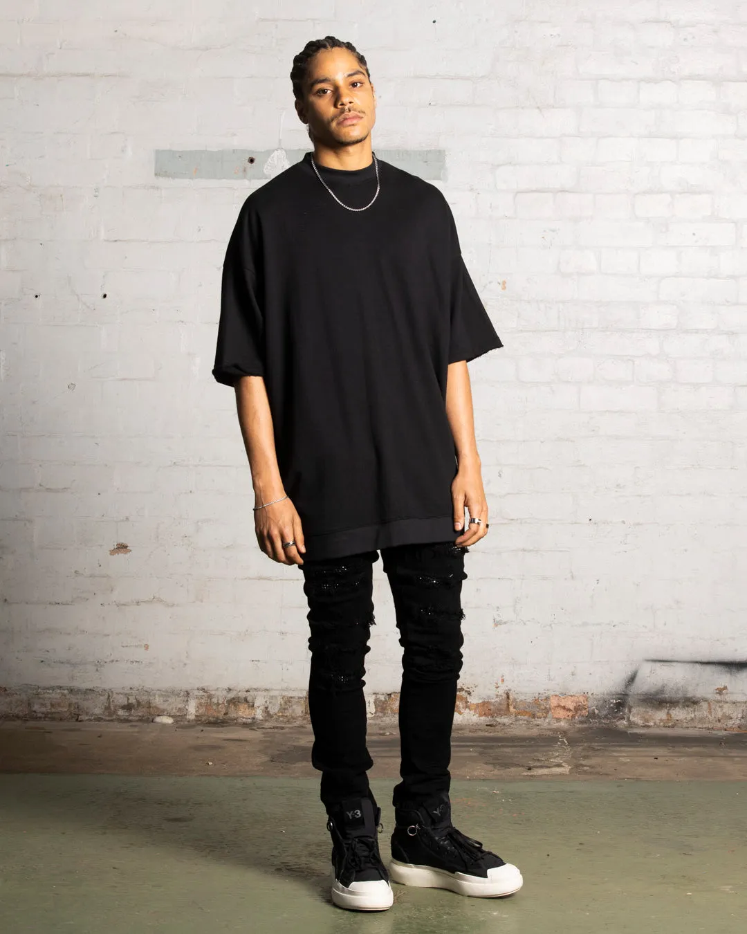 Saint Morta Shadow Boxy T-Shirt Black VintageWashEffect